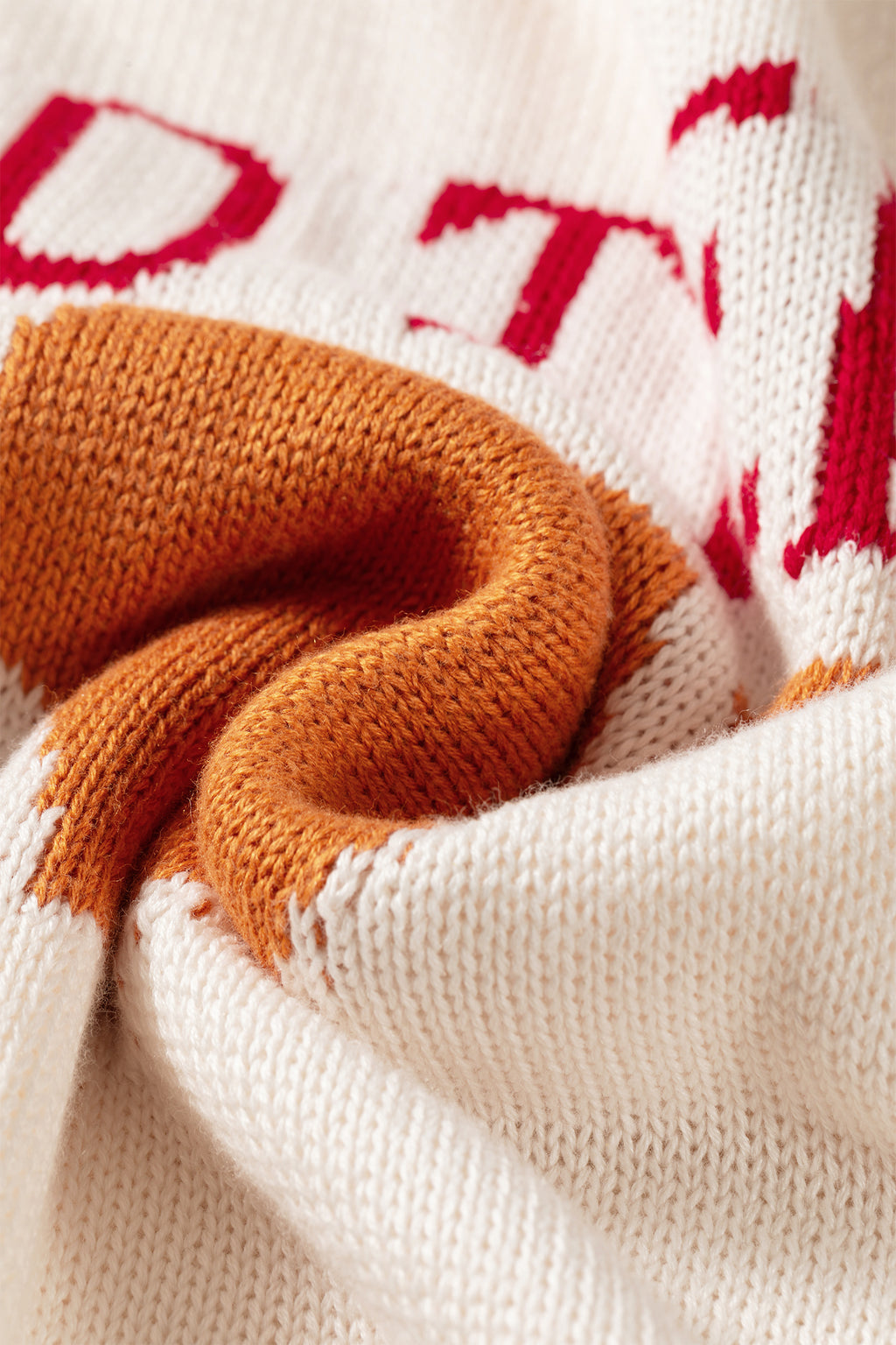 Beige Go Team Football Drop Shoulder Knit Top Sweater
