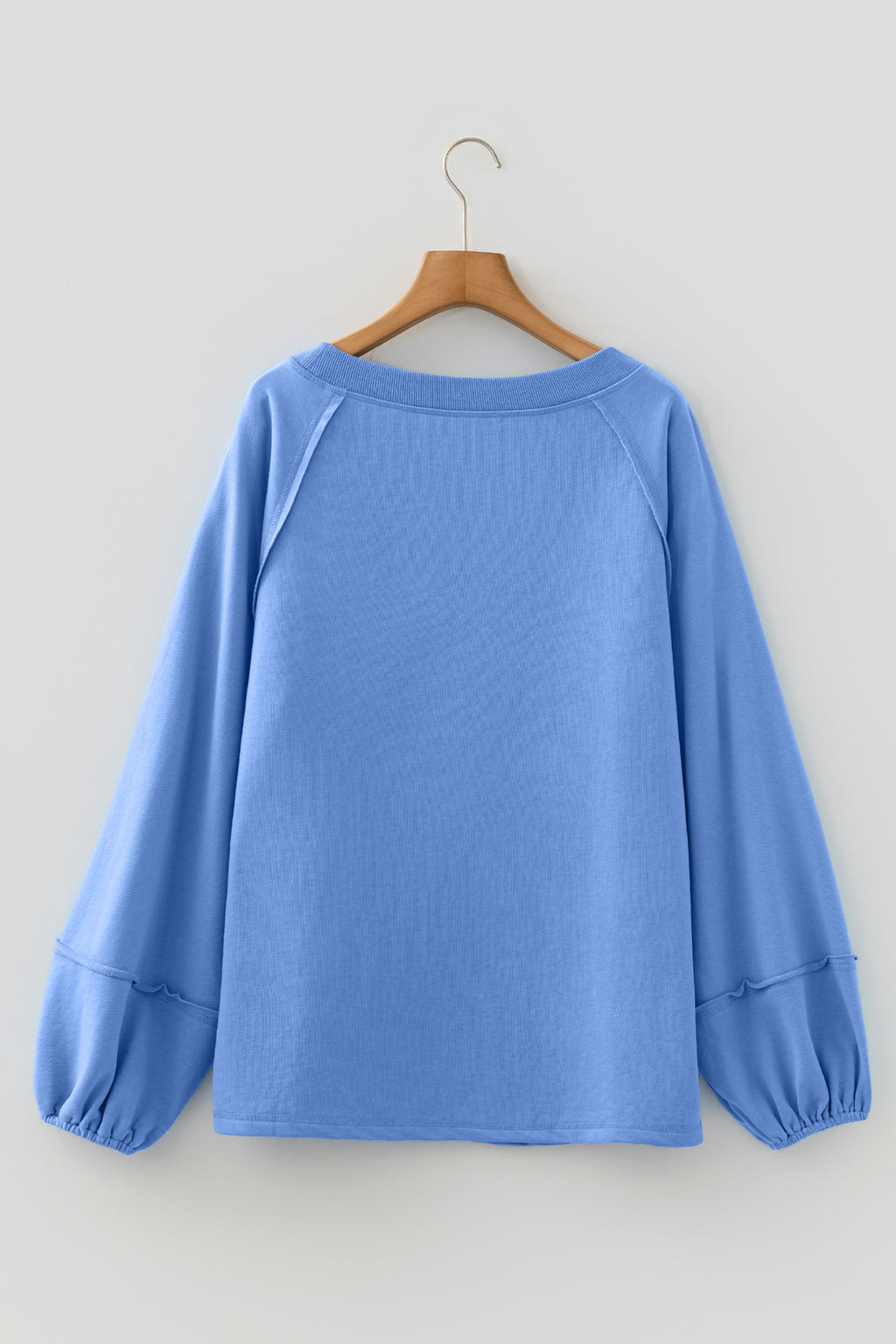 Orchid Petal Solid Color Raw Seam Patchwork Baggy Sweatshirt