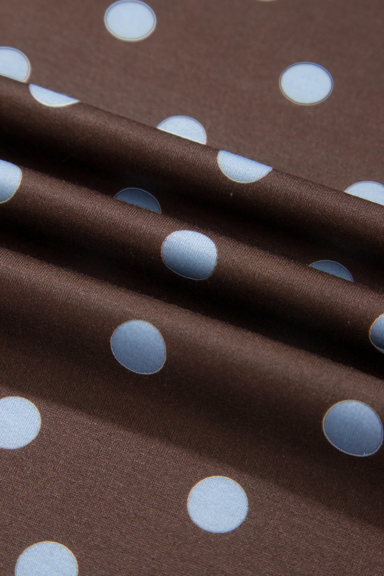 Brown Polka Dot Long Sleeve Pullover Embroidered Bow Detail 2pcs Skort Set