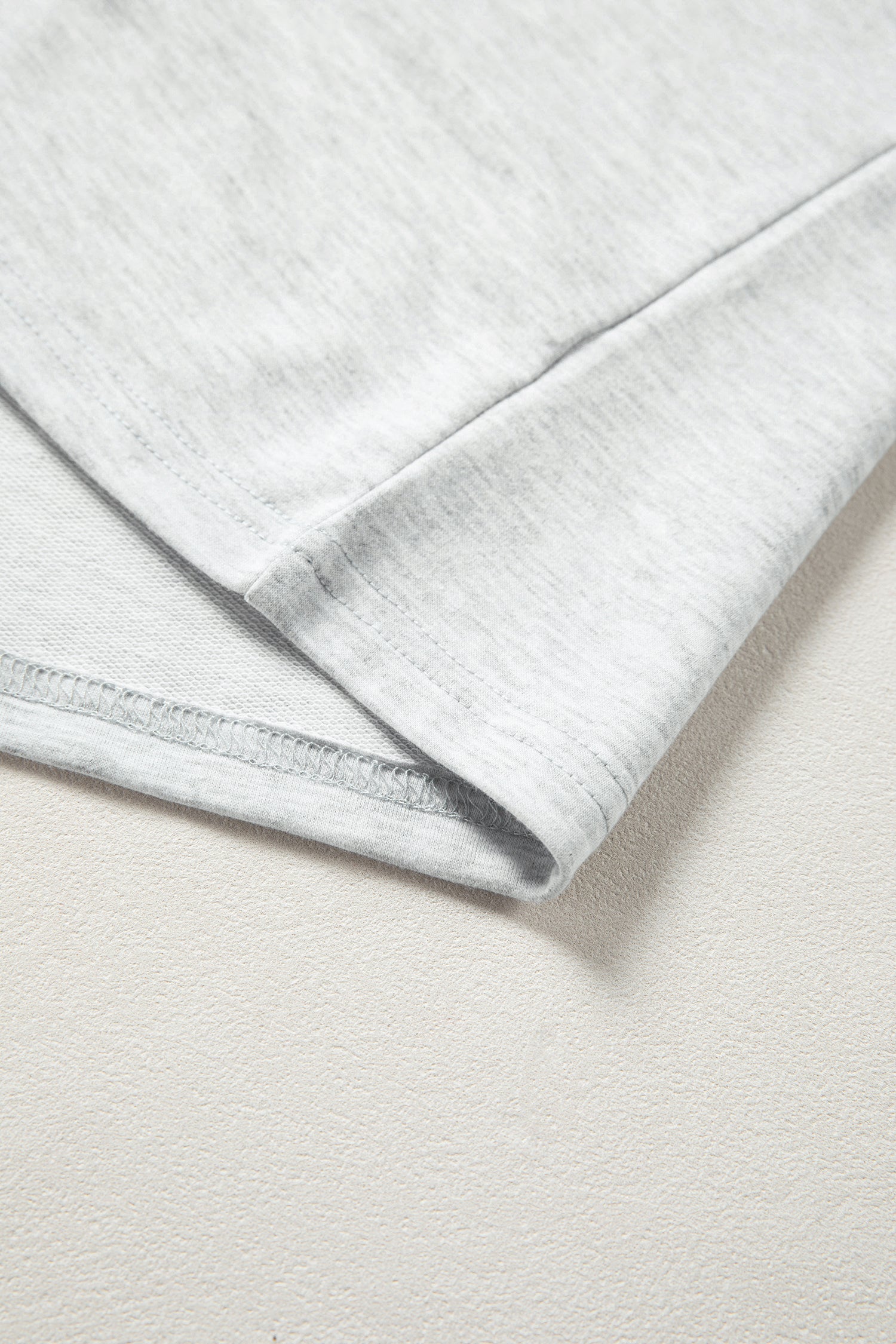 Light Grey Mixed Print Raglan Sleeve Patchwork Exposed Seam Pullover Top