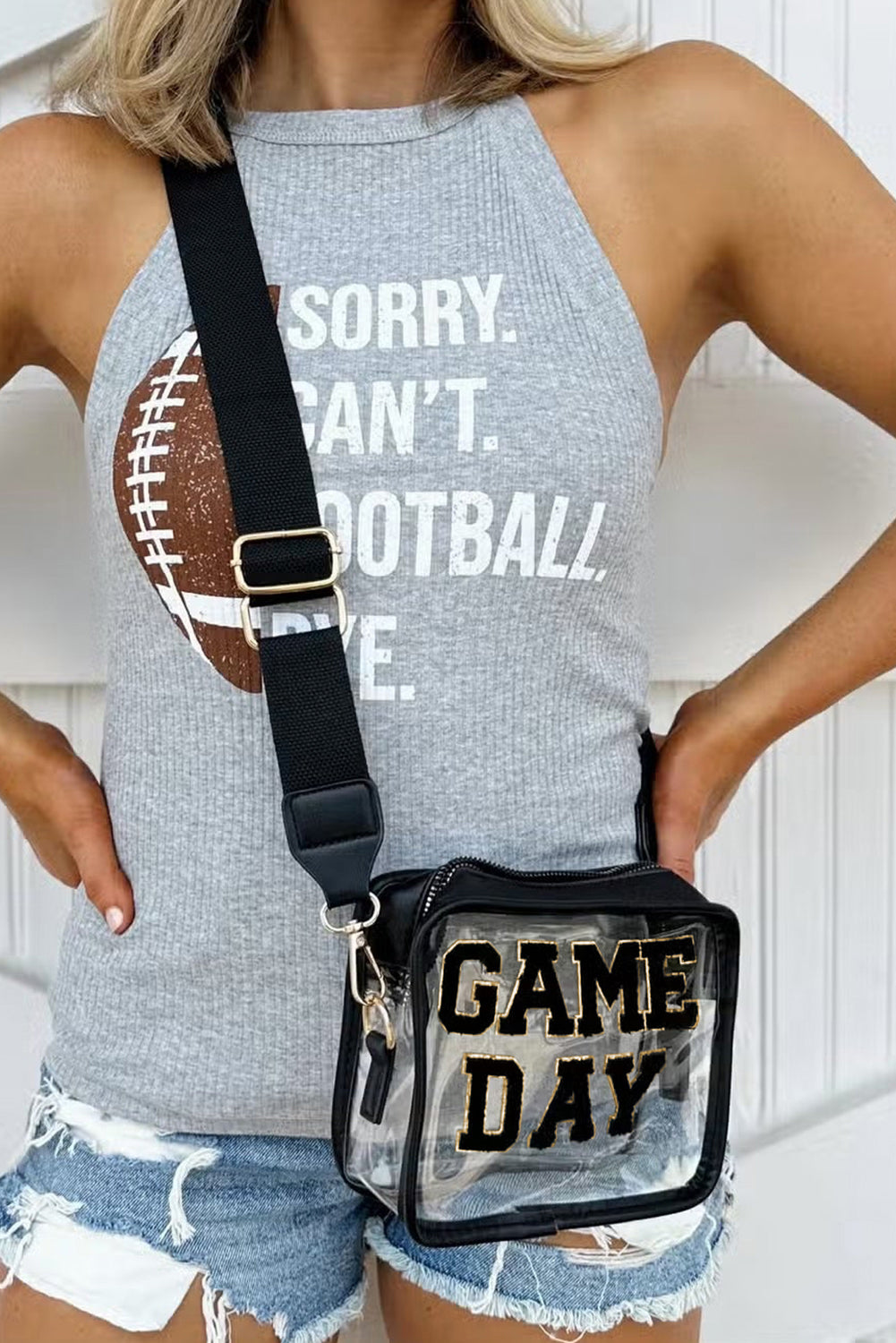 Fiery Red Clear PVC GAME DAY Summer Fashion Single Shoulder Bag