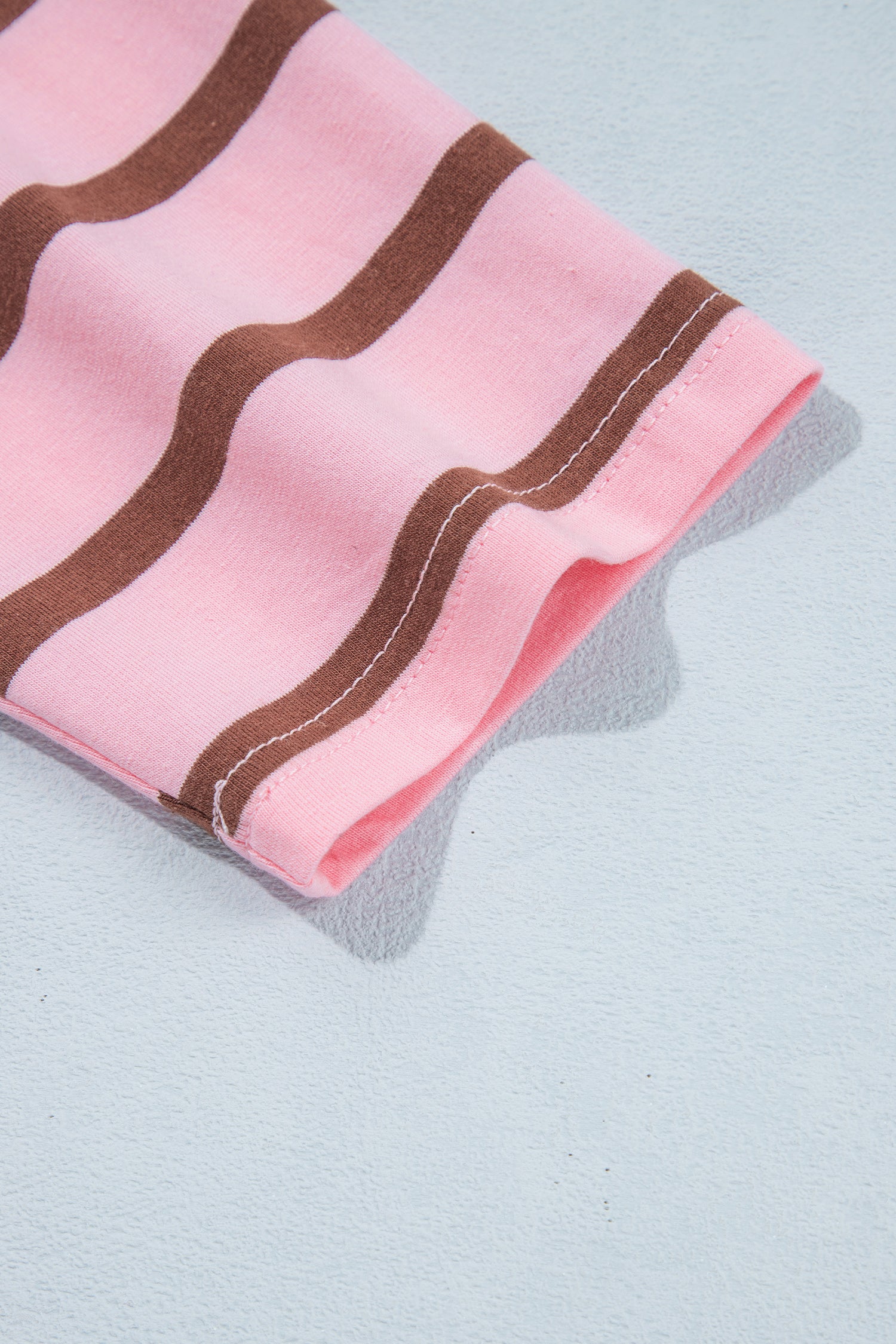 Pink Stripe Striped Long Sleeve Collar Shift Top