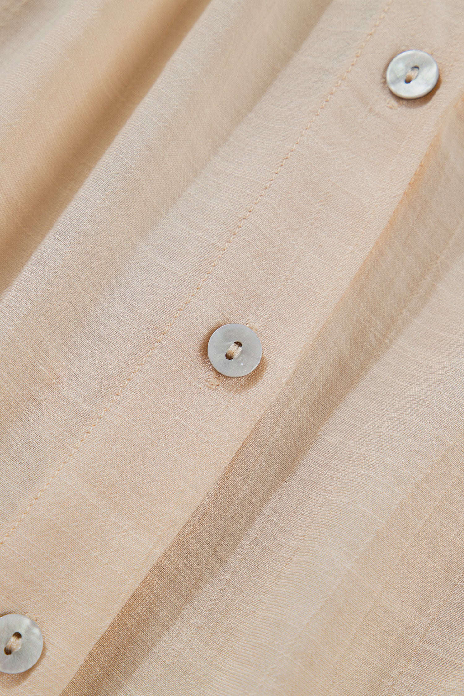 Oatmeal Sheer Lace Splicing Detail Bracelet Sleeve Loose Flowy Shirt