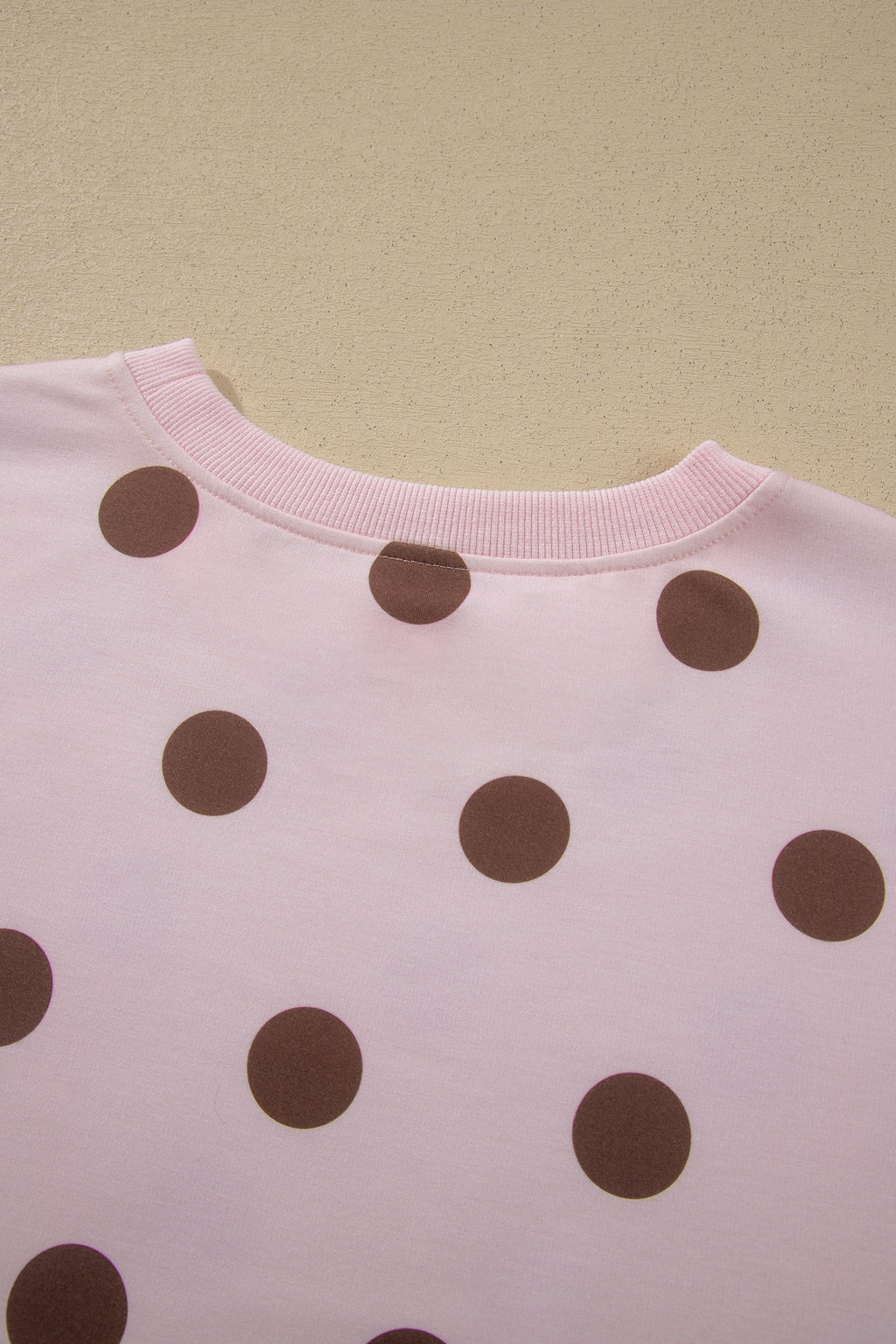 Pink Polka Dot Two Piece Set Long Sleeve Casual Skirt Set