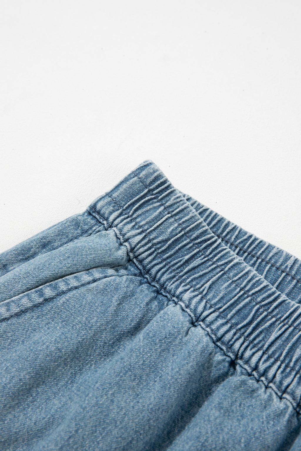 Beau Blue Frayed Floral Patch Wide Leg Raw Hem Wide Leg Jeans