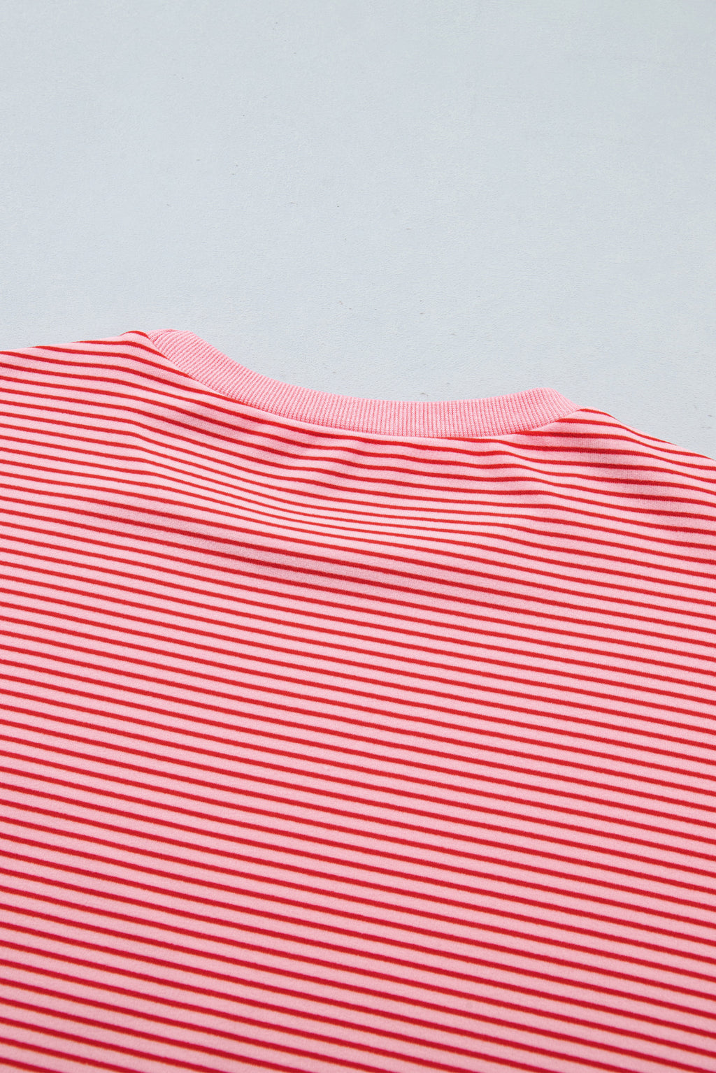 Pink Striped Drop Shoulder Long Sleeve Pant Set