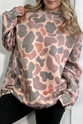 Multicolour Camouflage Western Style Pullover Sweatshirt