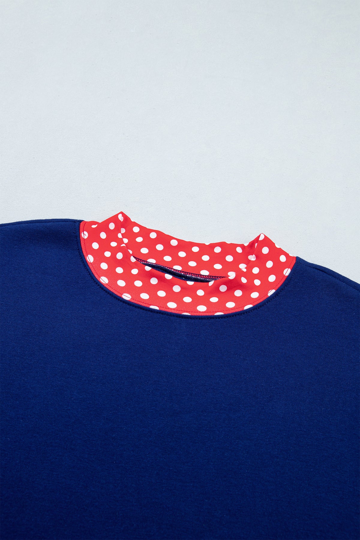 Racing Red Polka Dot Trim Baggy Pullover 2pcs Short Set