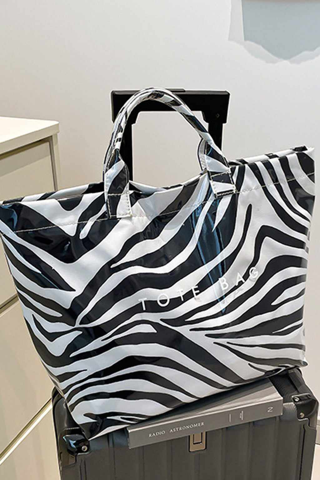 Fiery Red Leopard Print Travel Tote Bag