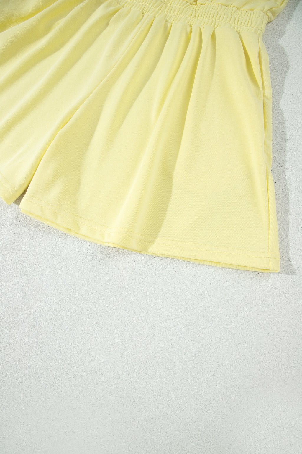 Yellow Cream Half Zip Polo Tee Elastic Waist Romper