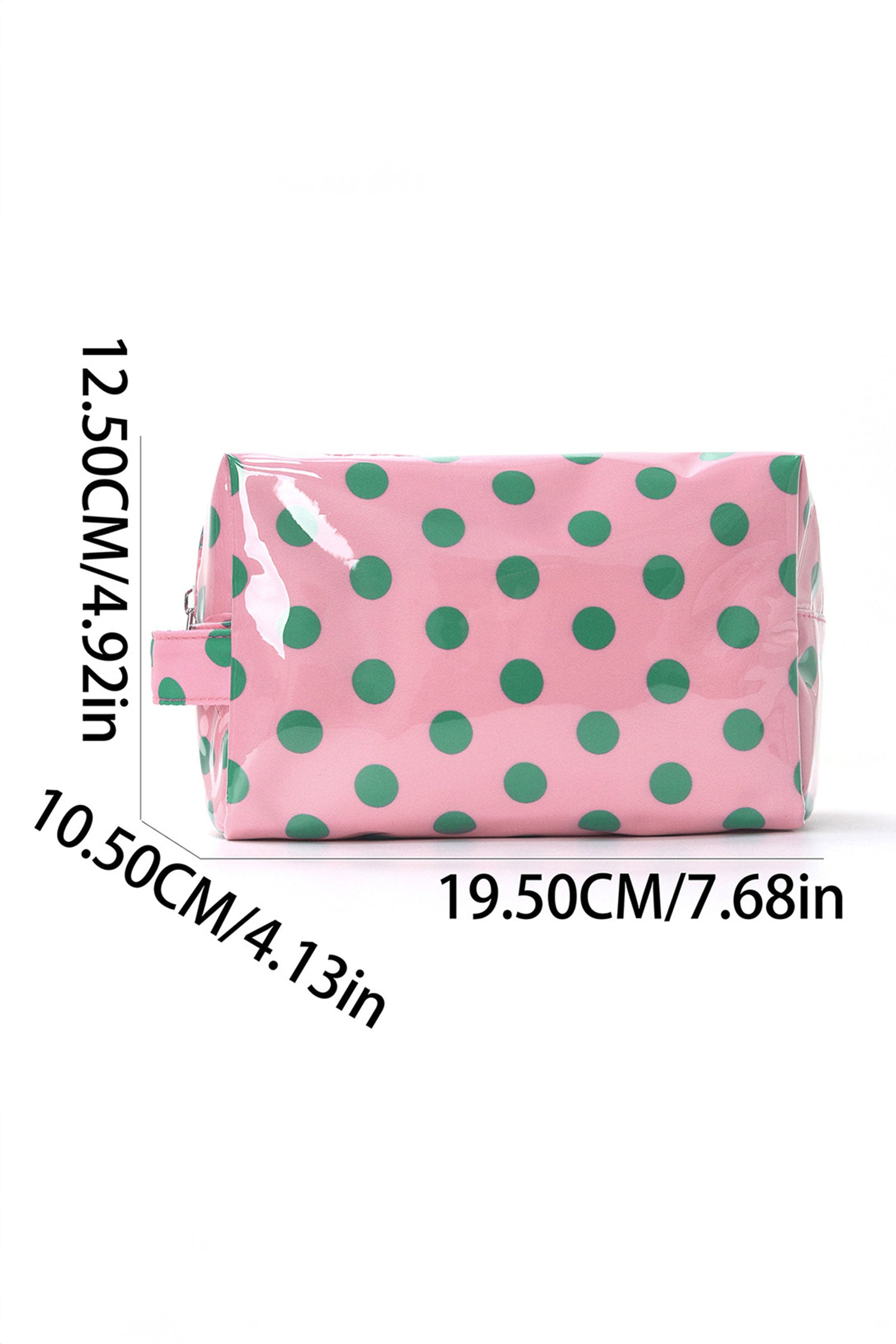 Light Pink Durable PVC Polka Dot Makeup Bag