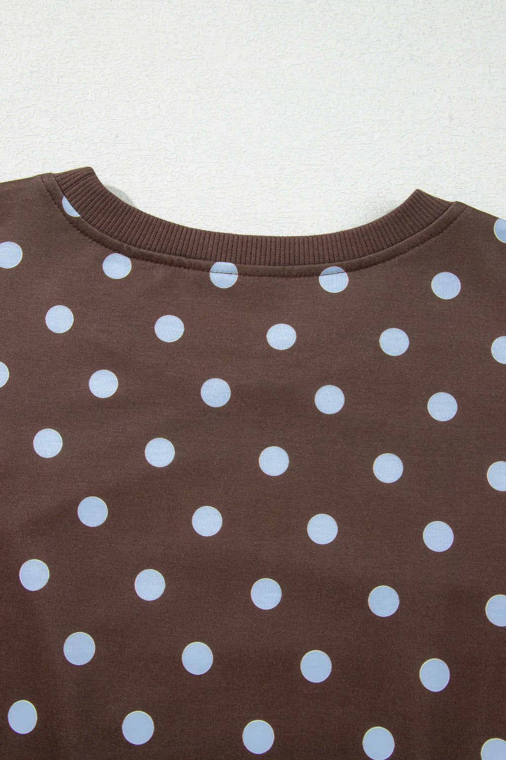 Brown Polka Dot Long Sleeve Pullover Embroidered Bow Detail 2pcs Skort Set