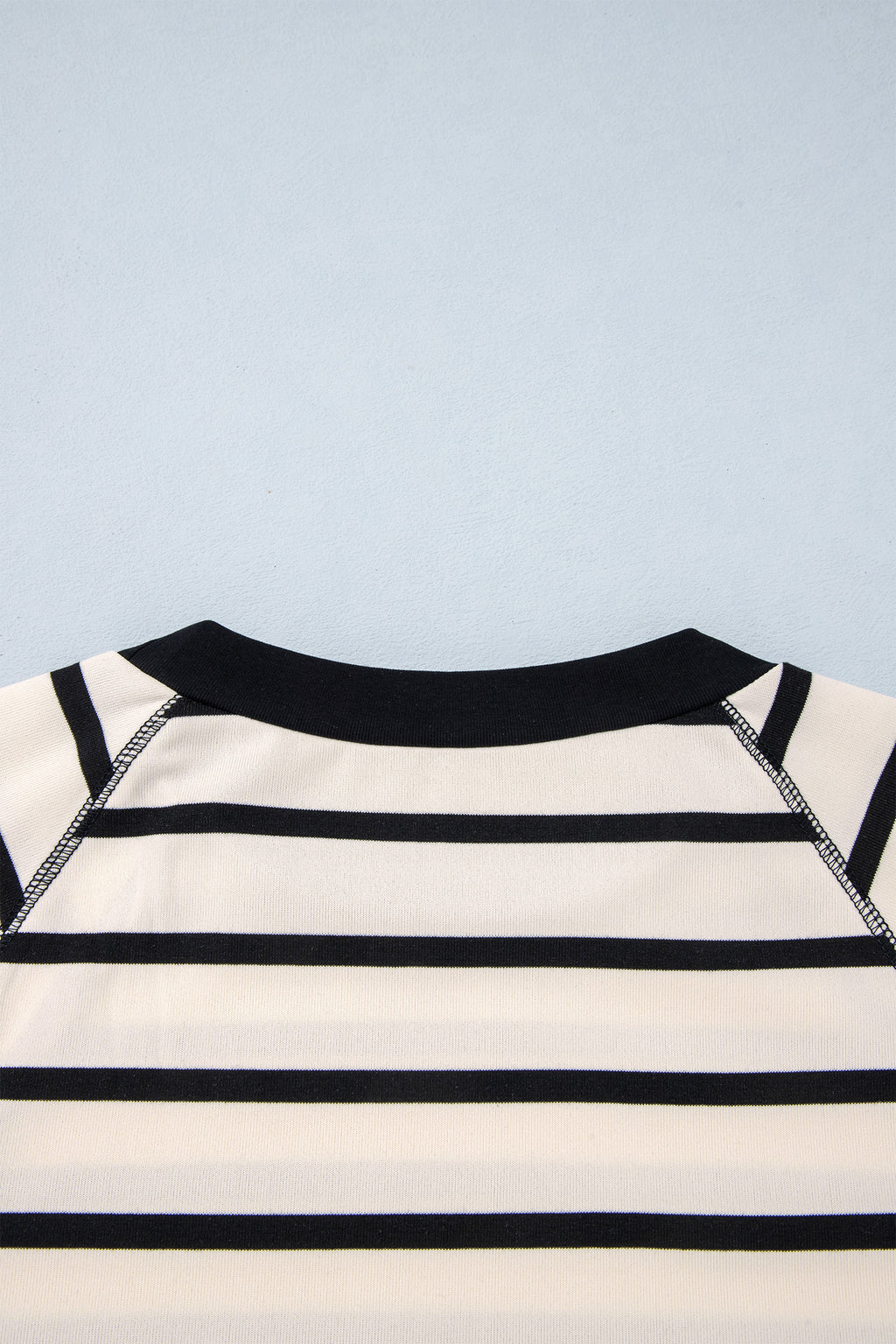 Beige Stripe Relaxed Long Sleeve Top Color Block Detail Drawstring Pant Set