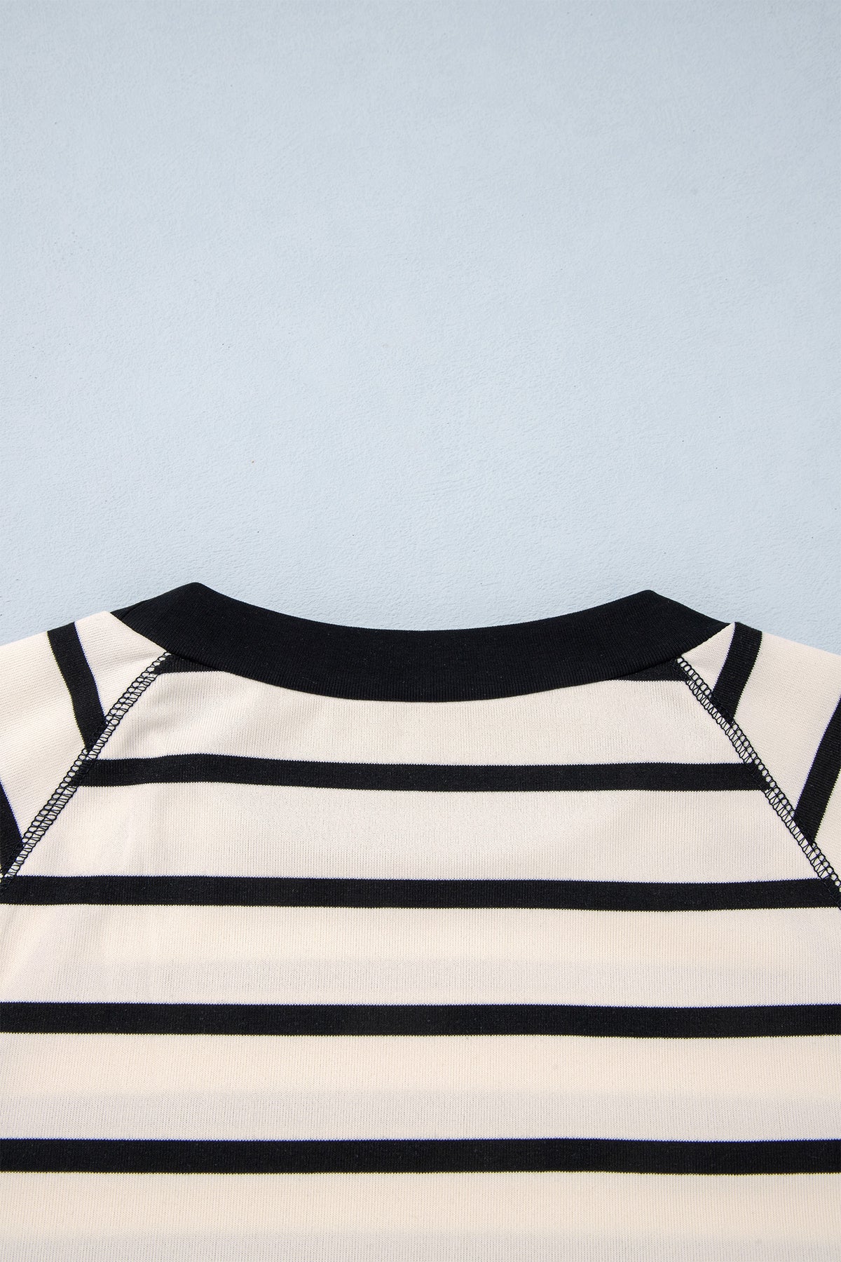 Beige Stripe Relaxed Long Sleeve Top Color Block Detail Drawstring Pant Set