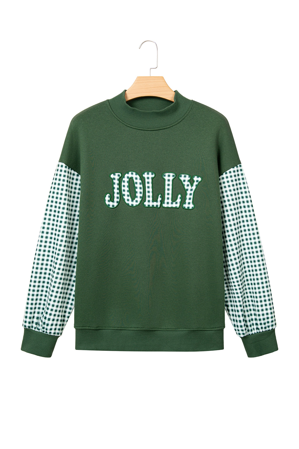 Evergreen Gingham Plaid Oversized Pullover Sweatshirt