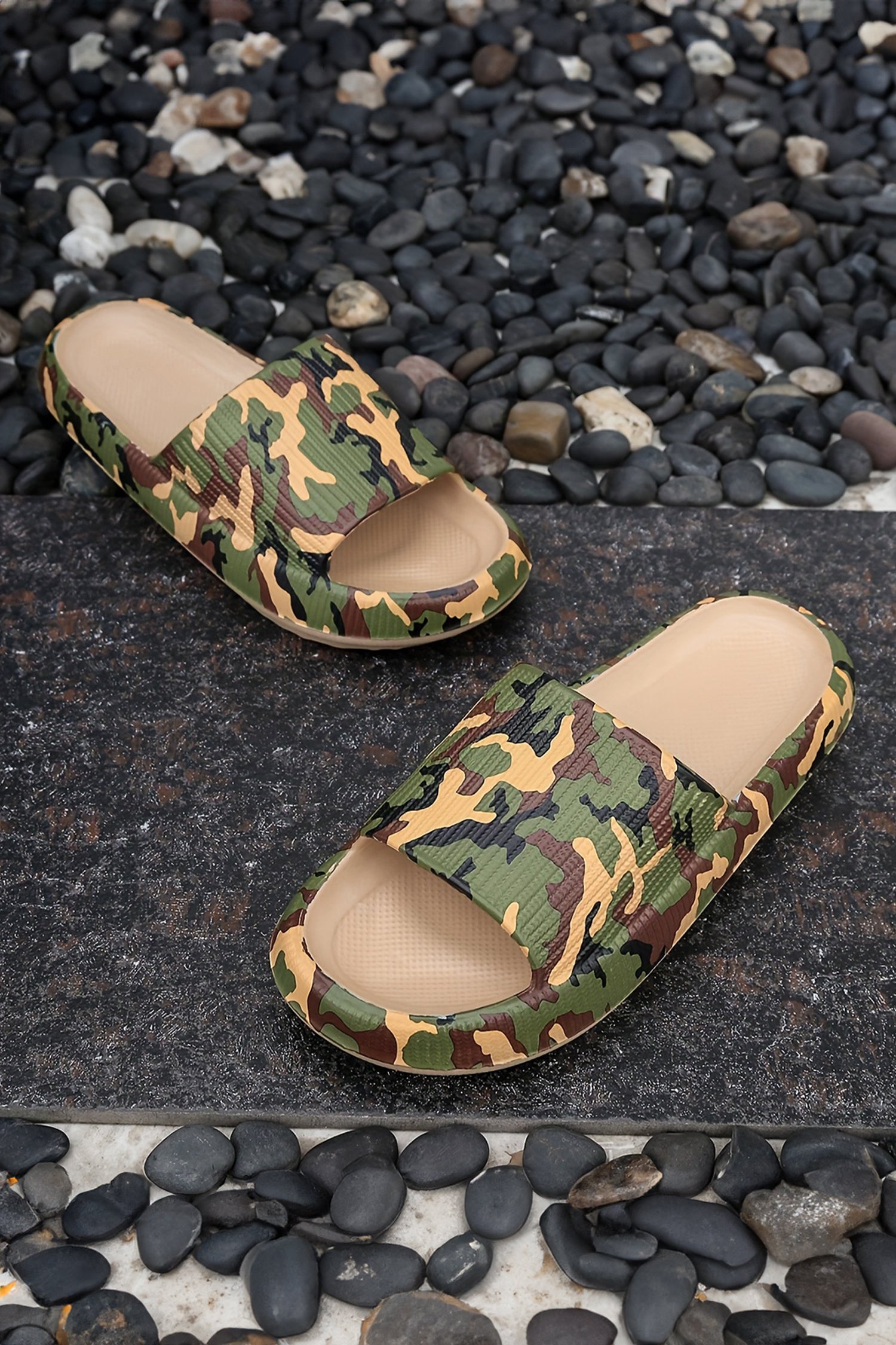 Blackish Green Camouflage Anti-Slip Thick Sole Outdoor Slippers