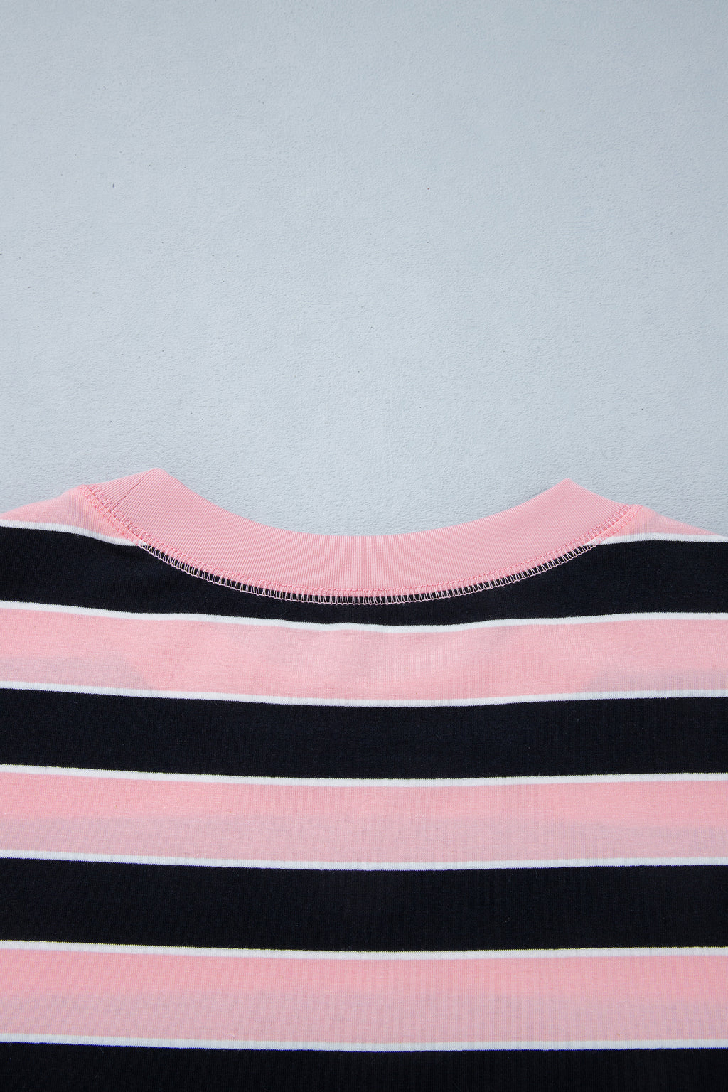 Pink Stripe Loose Tee and Pants Two Piece Set