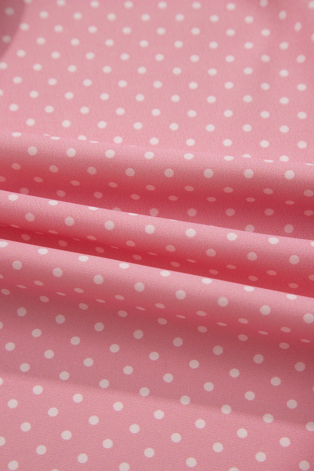 Pink Dotted Print Cuffed Short Sleeve Shirt