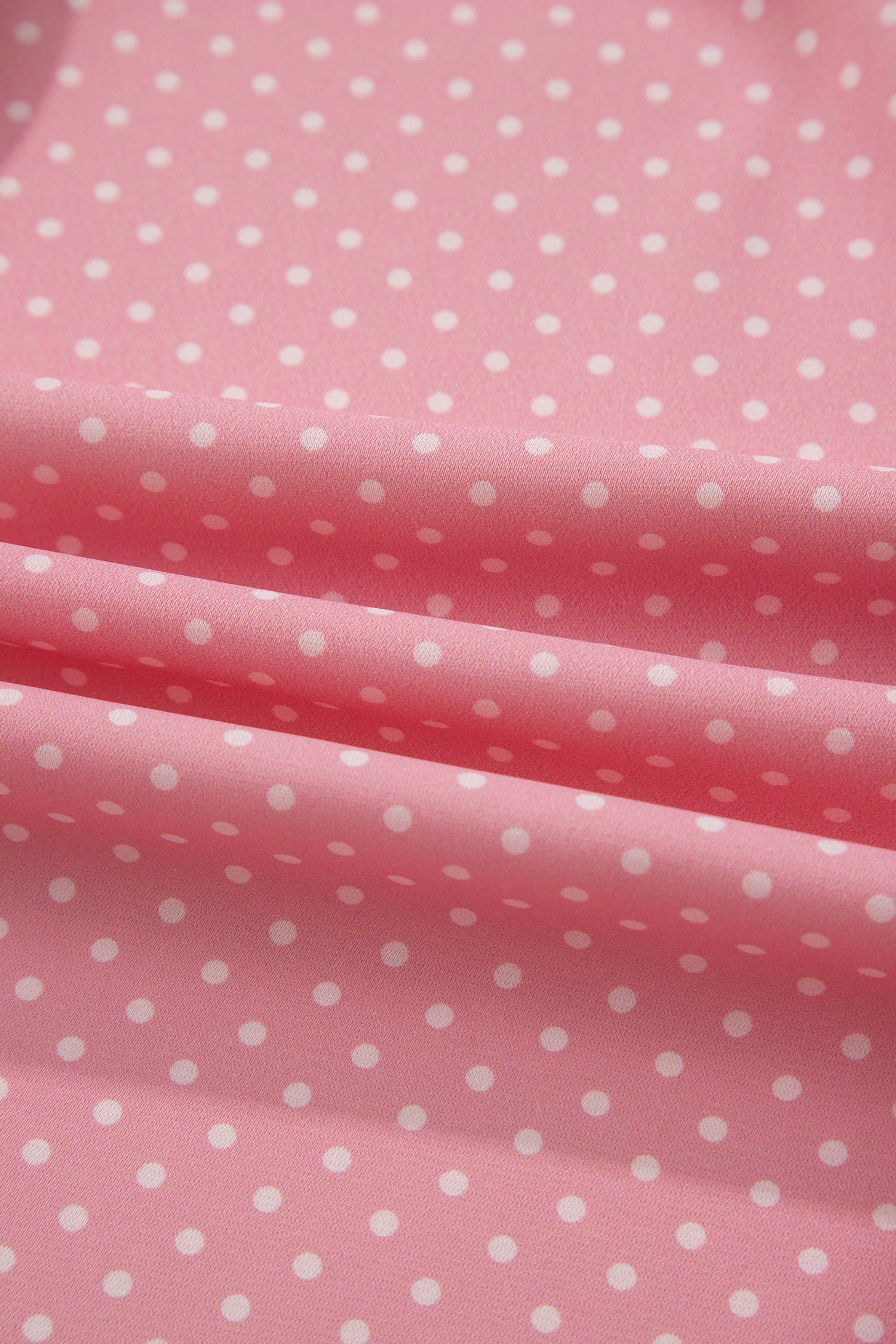 Pink Dotted Print Cuffed Short Sleeve Shirt