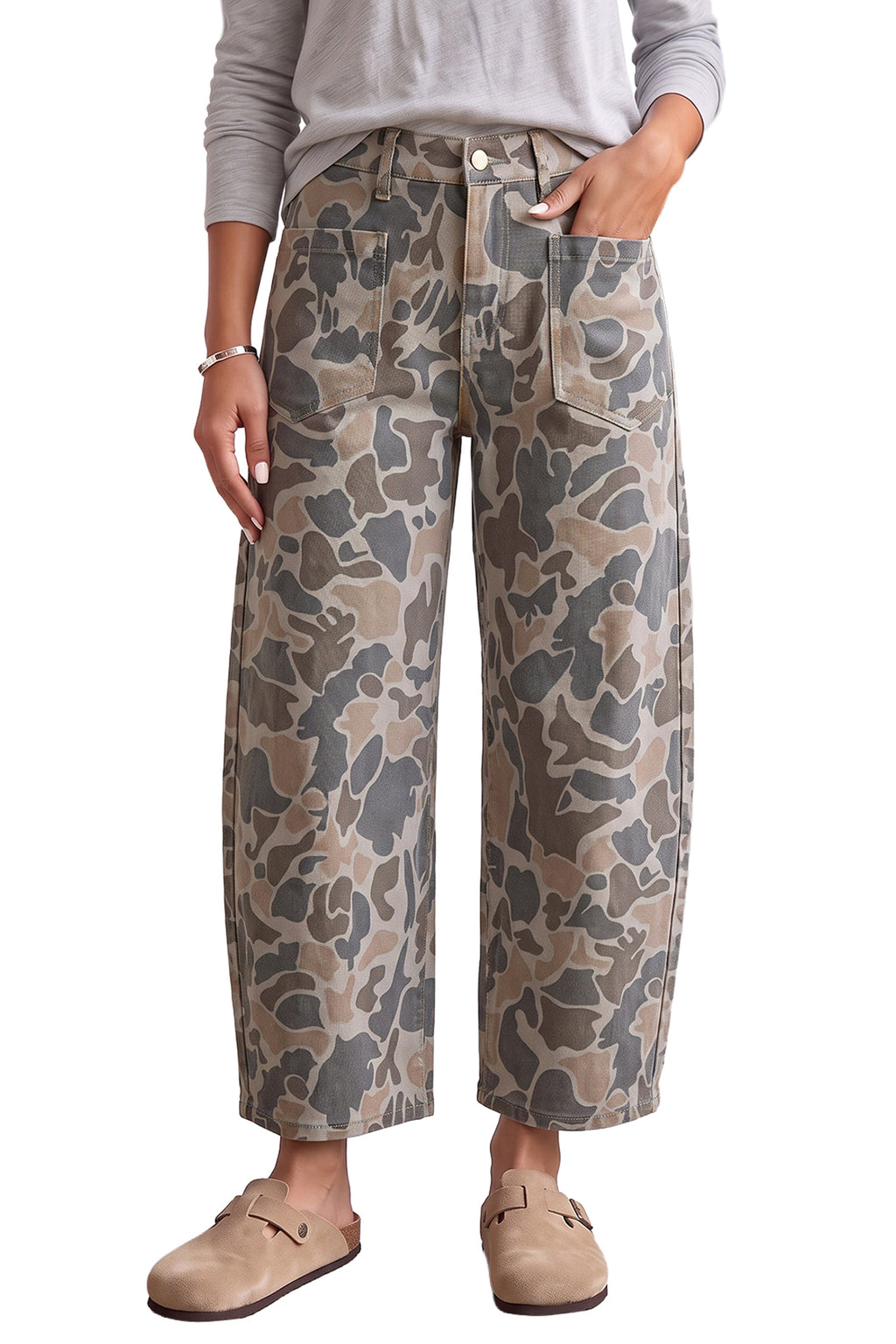 Multicolour Camouflage Shift Ankle Length Jeans