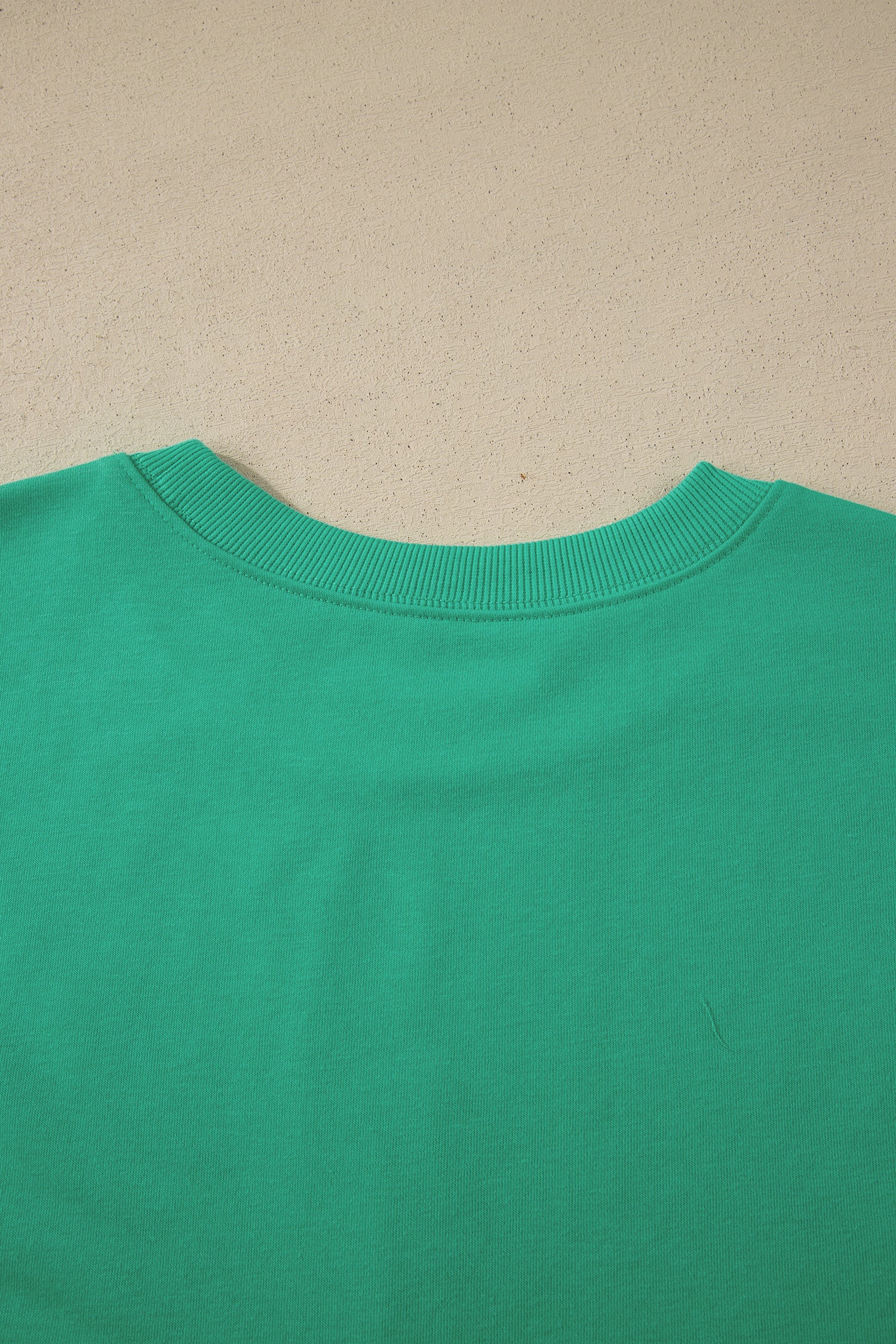 Sea Green Solid Color Loose Tee Drawstring Shorts 2pcs Outfit