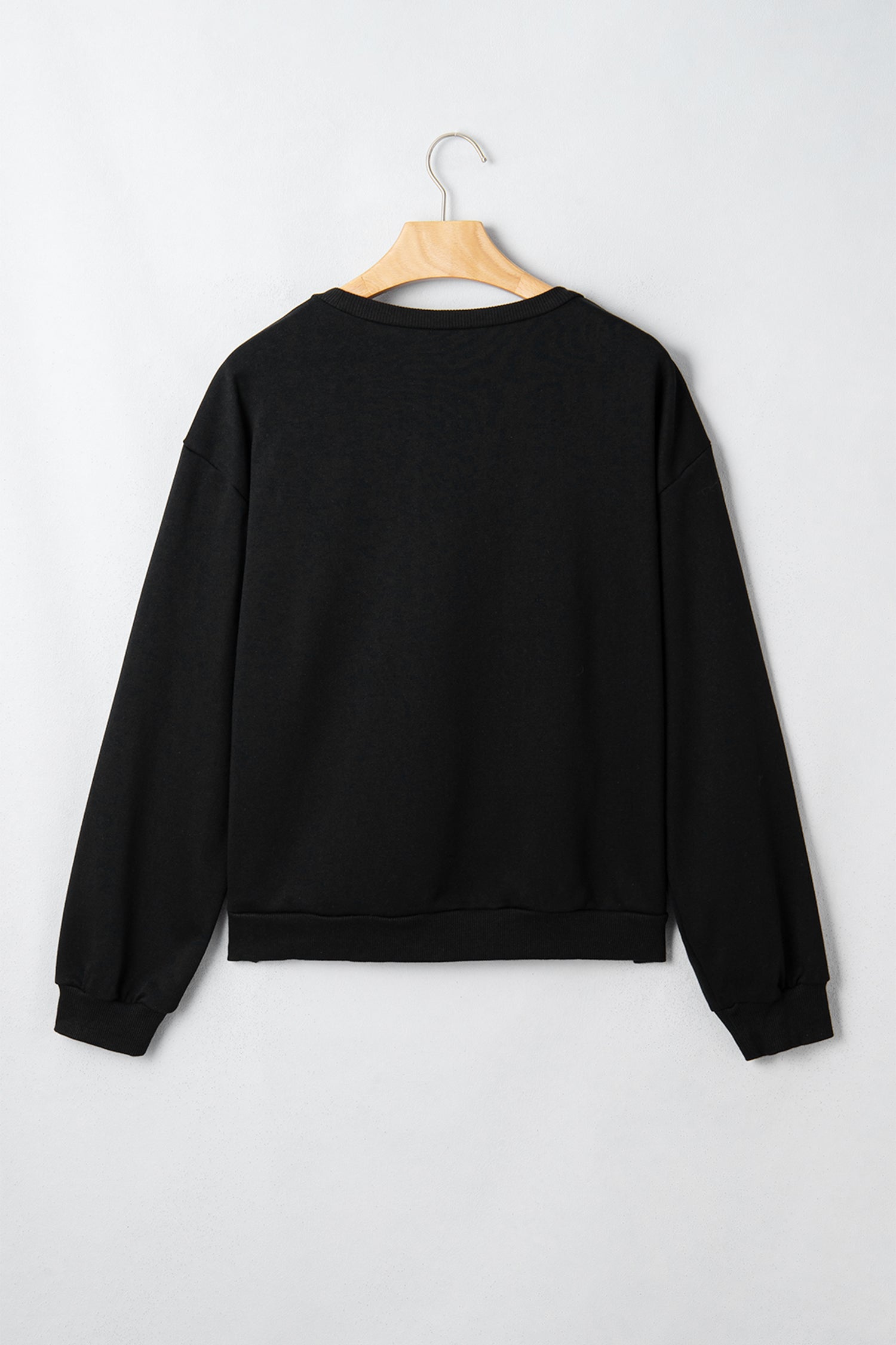 Black Gingham Patch Embroidered Rugby Game Day Stars Sweatshirt