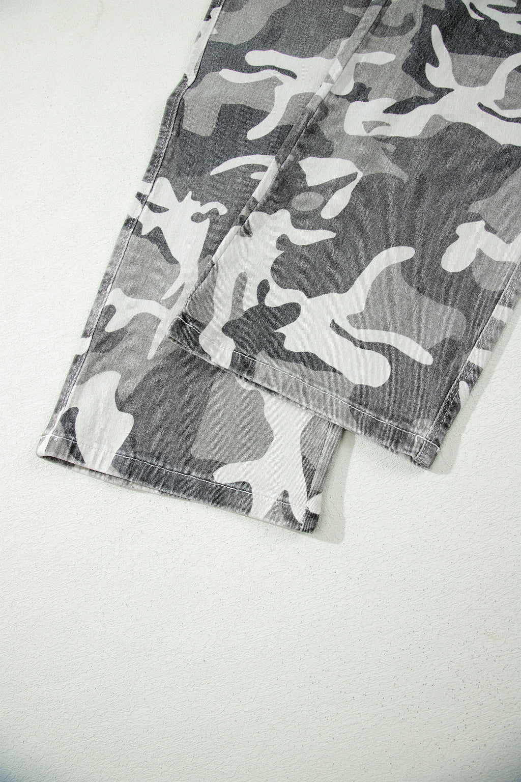 Green Camo Pattern Cotton Denim Shift Jeans