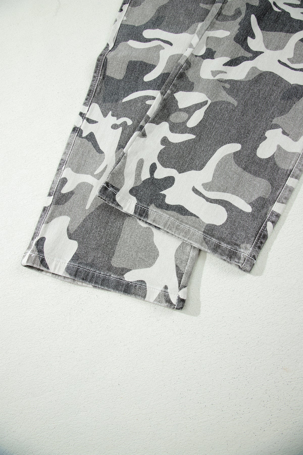 Green Camo Pattern Cotton Denim Shift Jeans