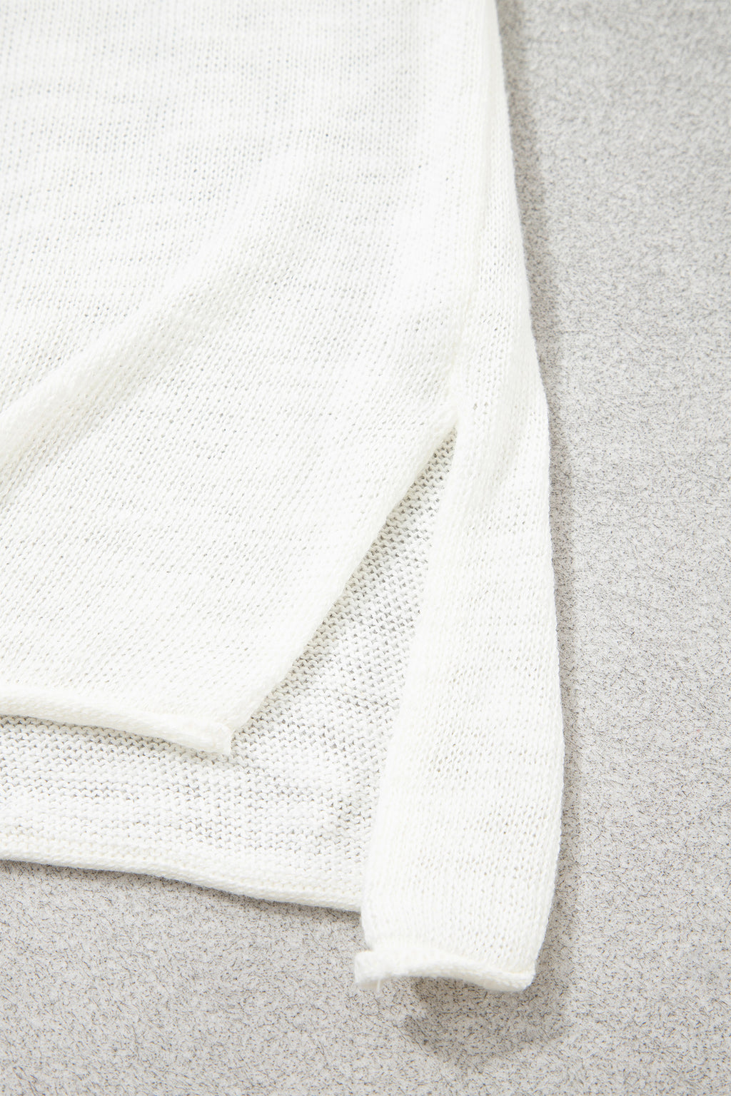 White V Neck Lightweight Knit BEACH SIDE Shift Tunic Sweater