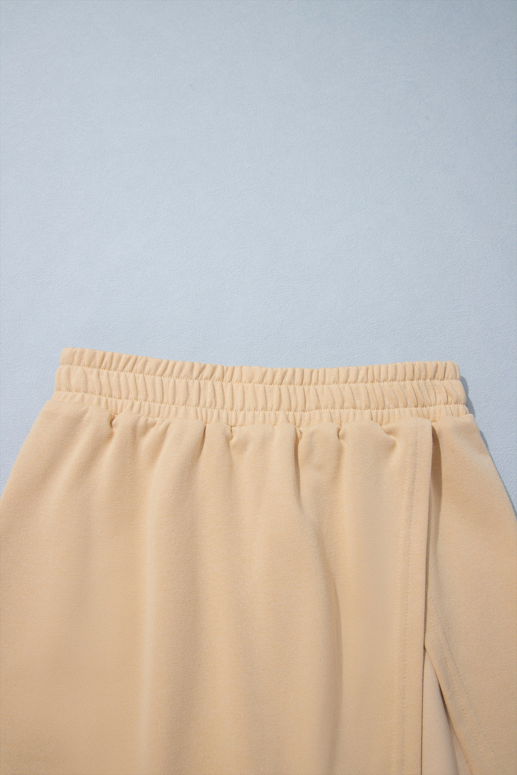 Parchment Solid Color Long Sleeve Top Split Skort 2pcs Outfit