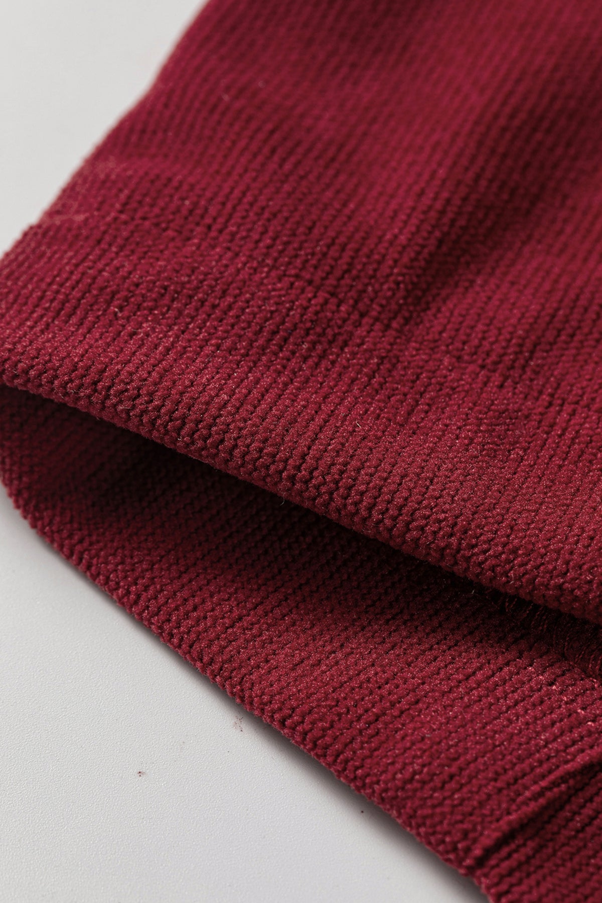 Racing Red Elastic Waist Drawstring Corduroy Casual Pants