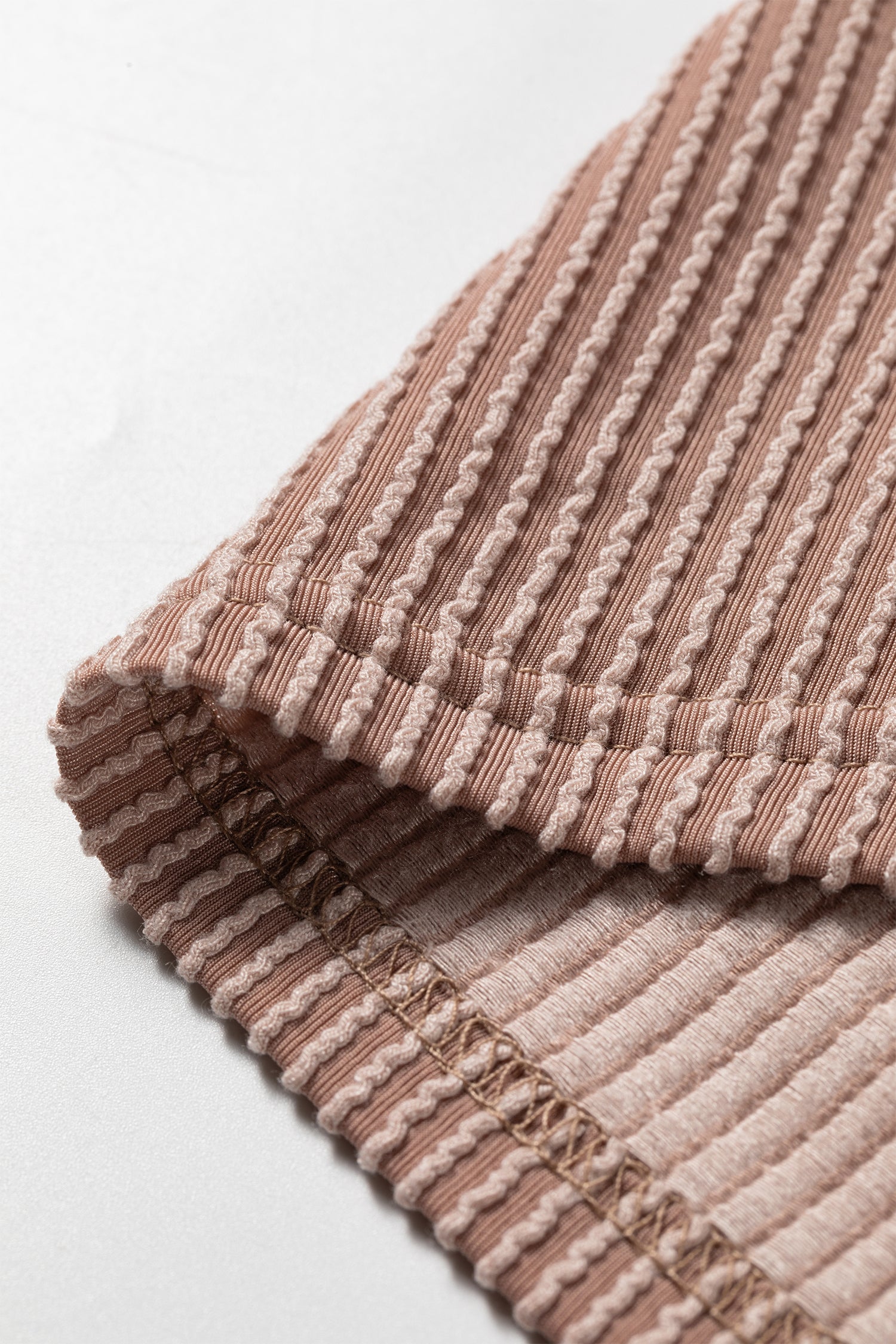 Gold Flame Ribbed Colorblock Hooded Pullover Long Sleeve Top