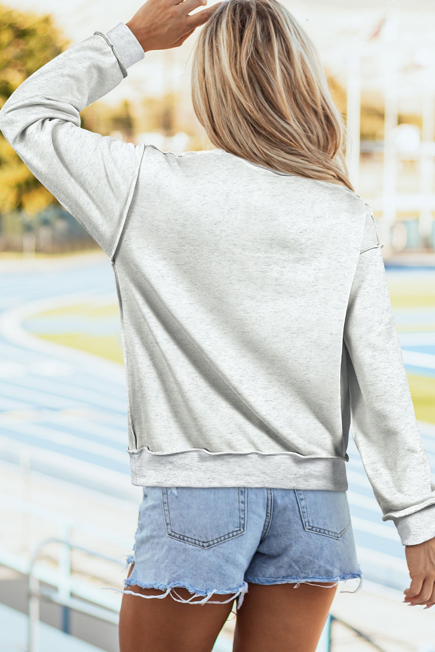 Light Grey TN TENNESSEE Double Printed Reversible Mock Neck Sweatshirt