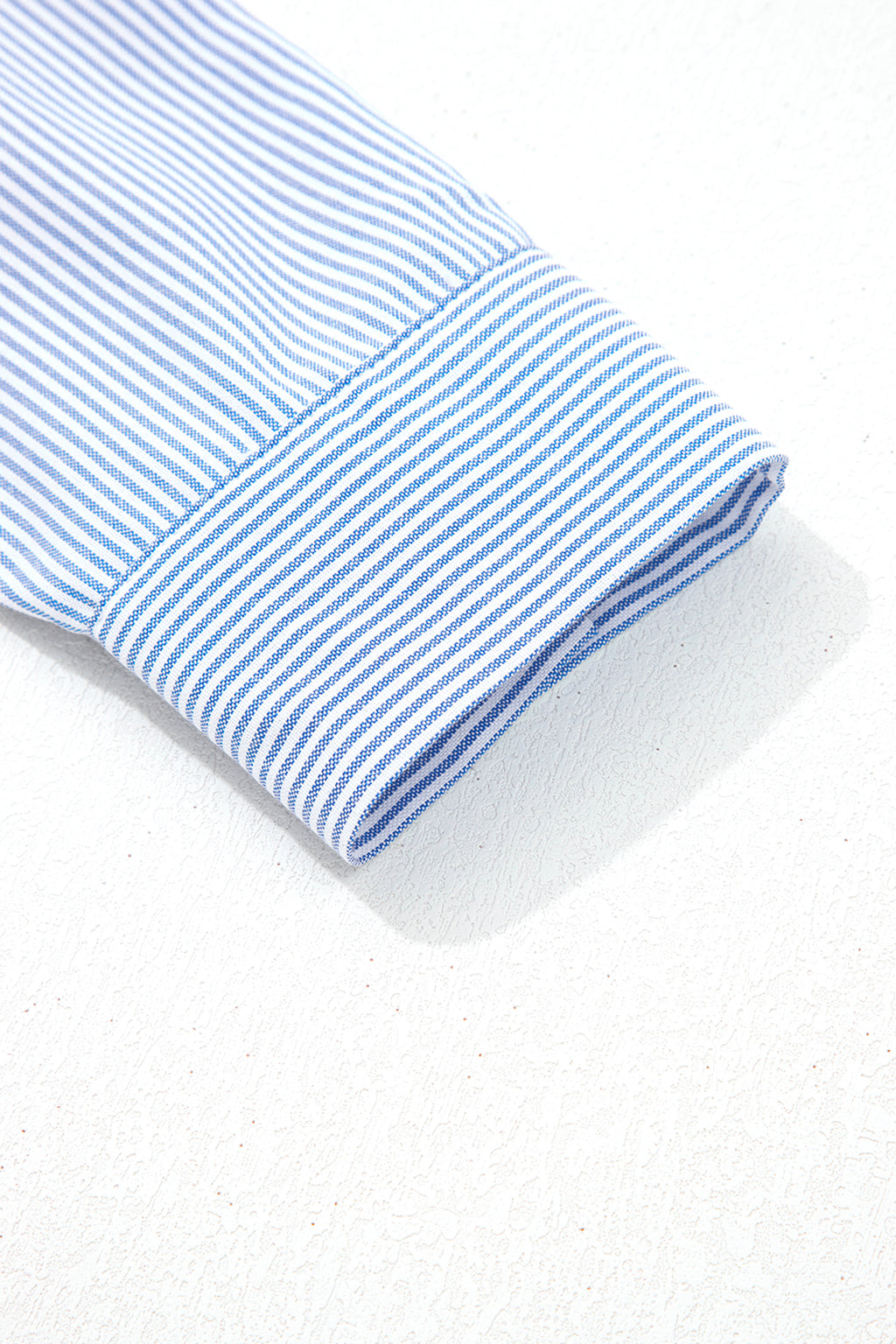 Sky Blue Stripe Contrasted Varsity Stripe Leopard Patchwork Button Down Shirt