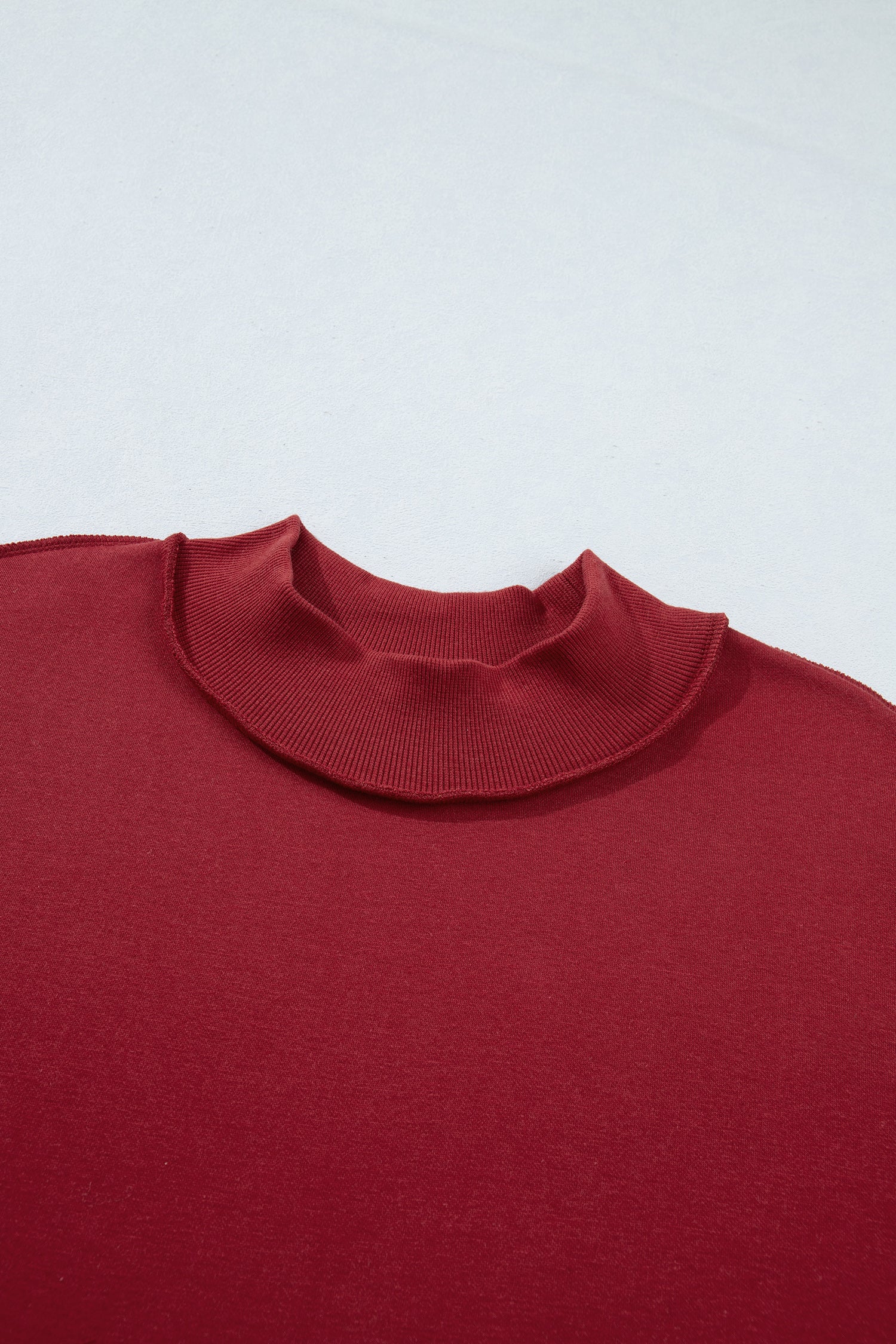 Carrot Oversize Drop Shoulder Reversible Mock Neck Sweatshirt