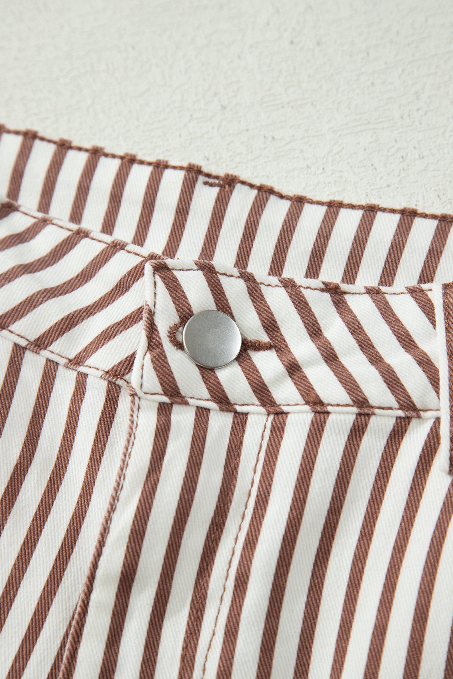 Brown Stripe Casual Barrel Jeans