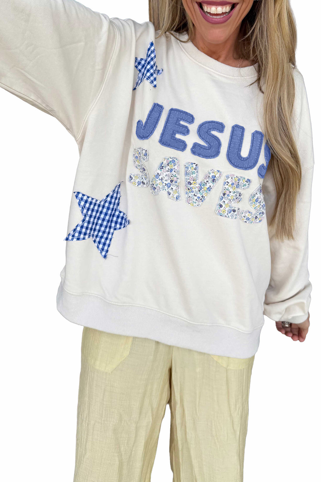 Coffee Patchwork Stars Plaid Unique Floral Letters Baggy Sweatshirt