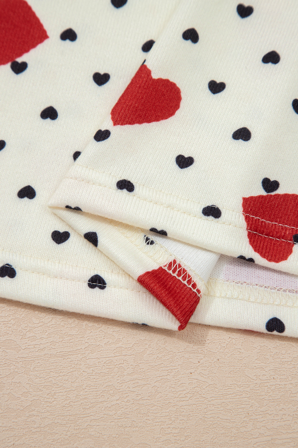 Beige Flower Heart Festive Valentine Blouse