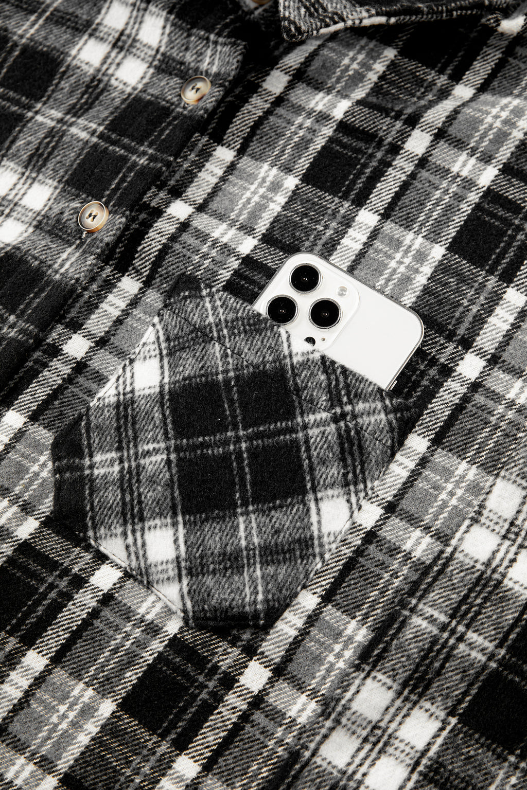 Black Plaid Long Sleeve V Neck Shift Plus Size Shirt Jacket