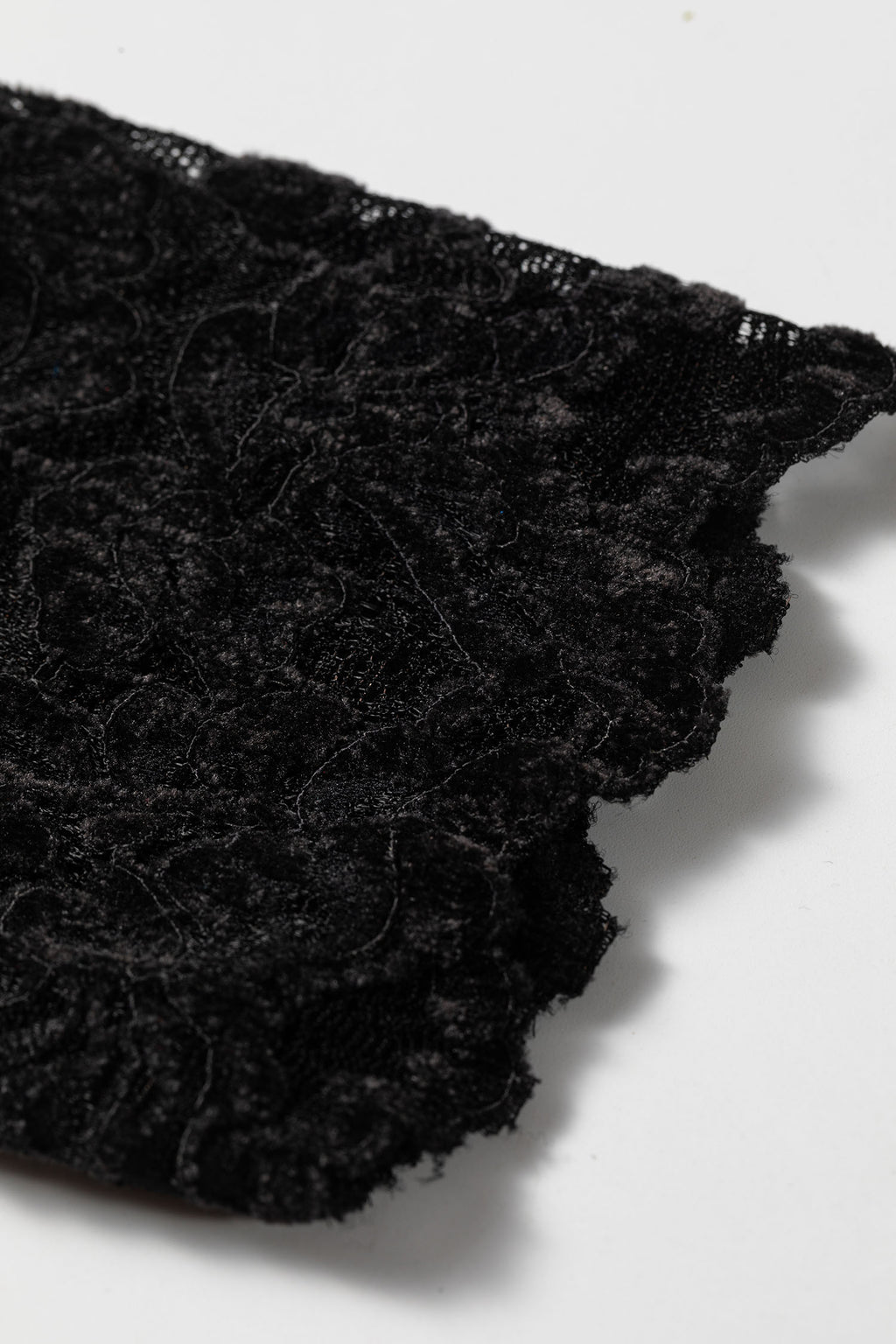 Black Elegant Stand Neck Lace Long Sleeve Top
