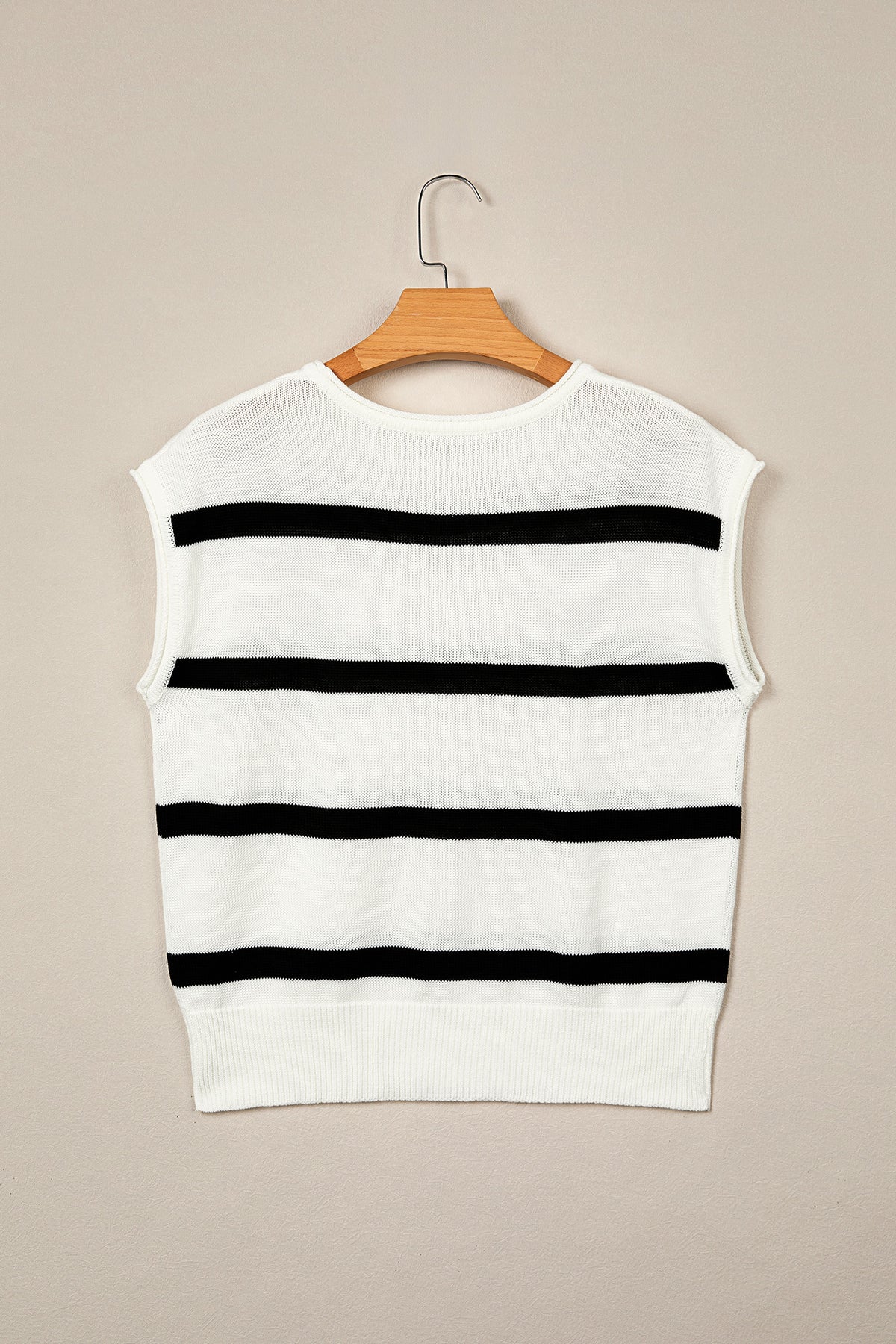 Rose Stripe Knit Western Short Sleeve Sweater