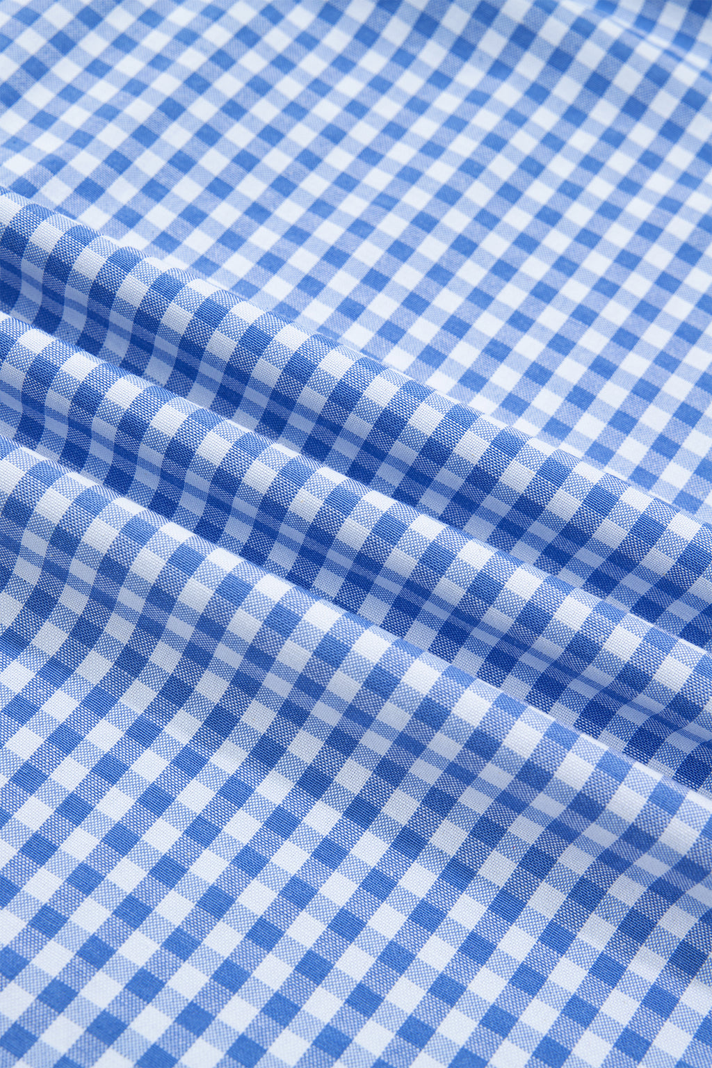 Sky Blue Summer Plaid V Neck Puff Sleeve Blouse