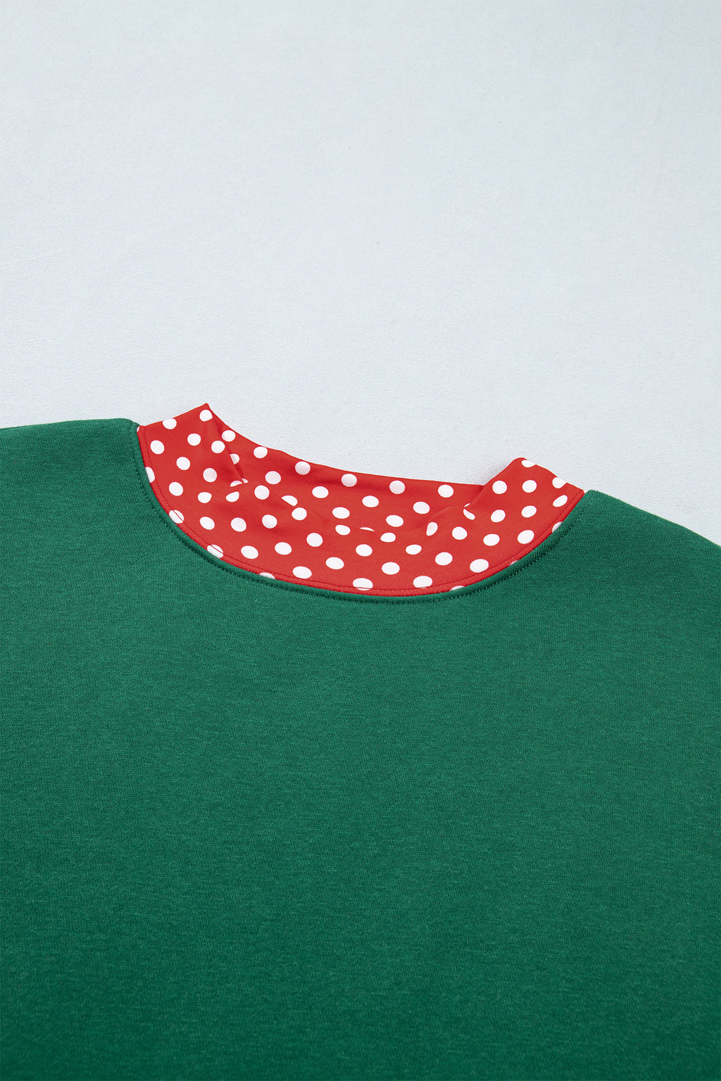 Racing Red Polka Dot Trim Baggy Pullover 2pcs Short Set