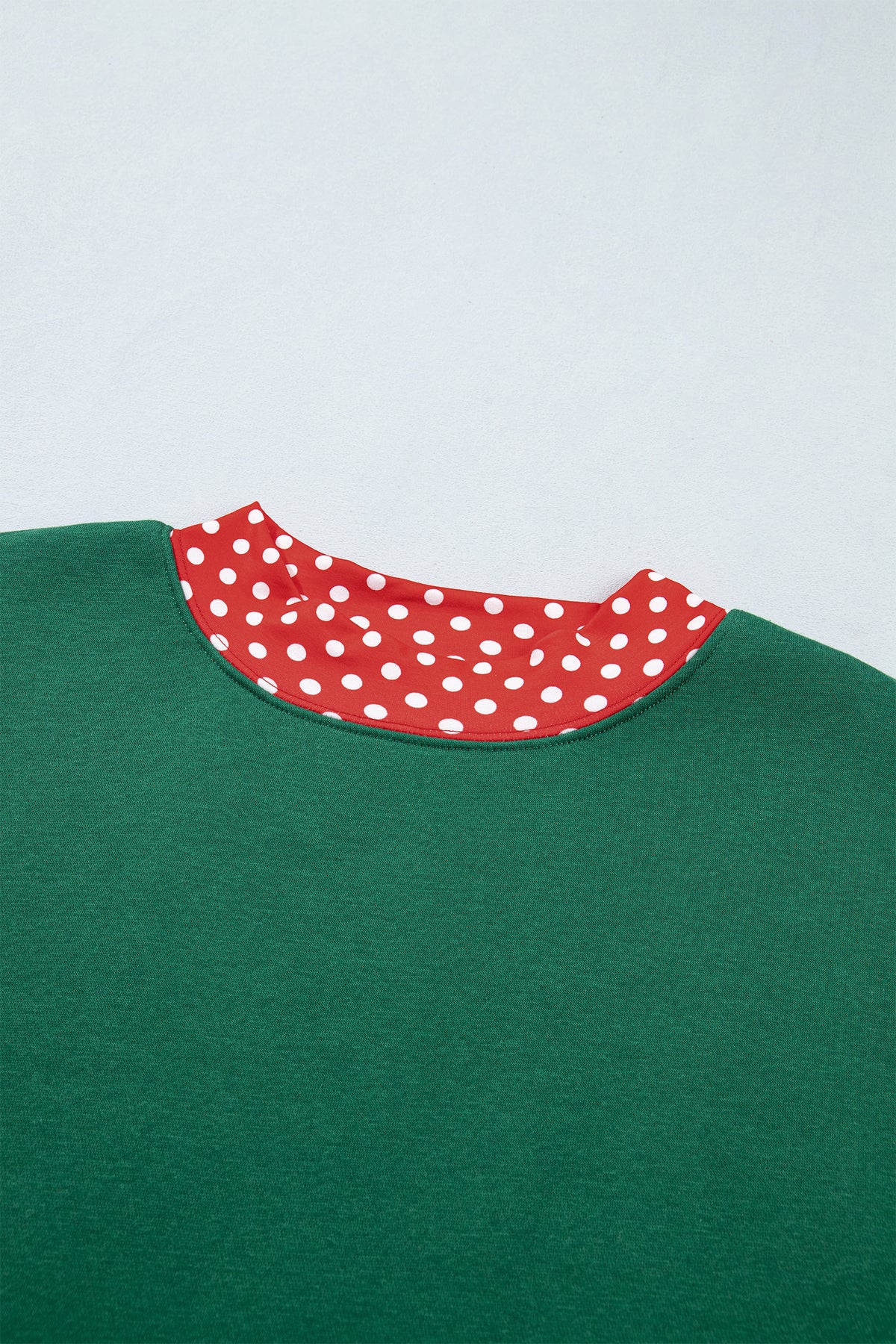 Racing Red Polka Dot Trim Baggy Pullover 2pcs Short Set
