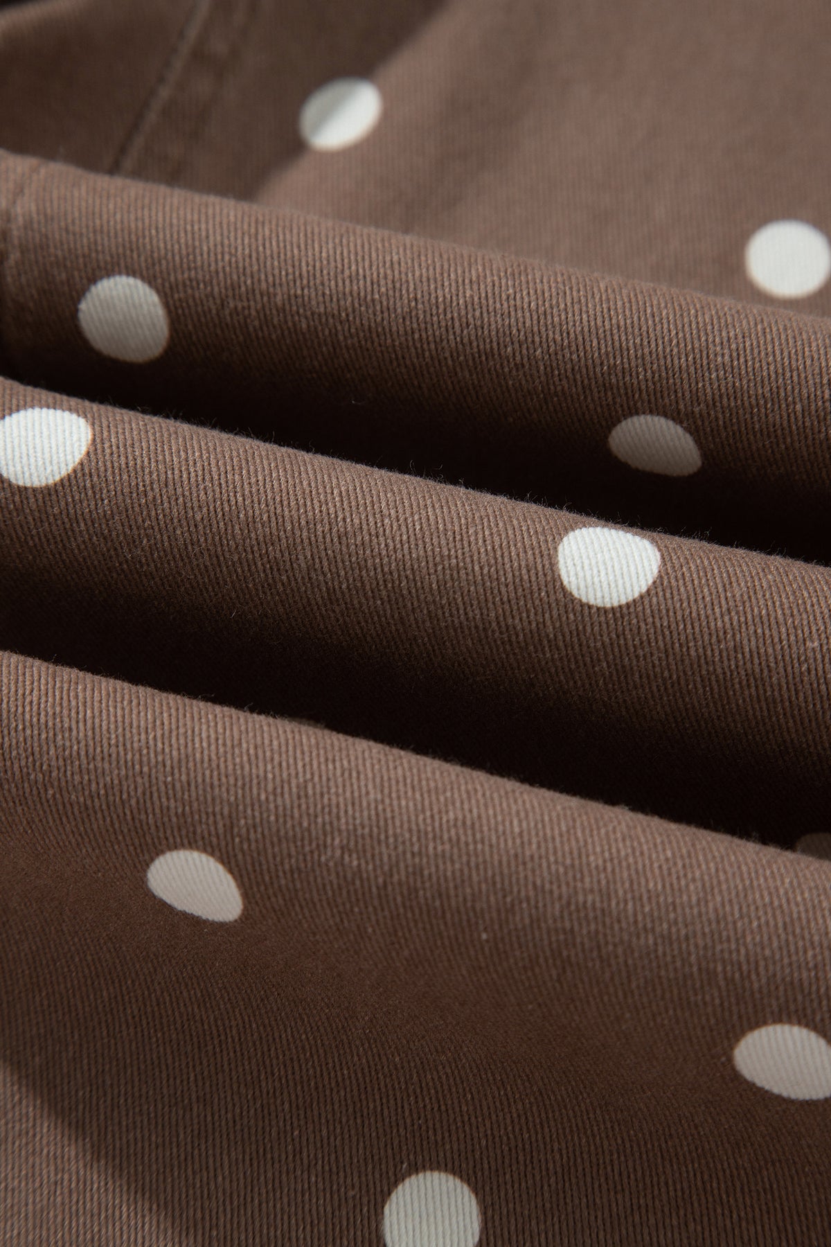 Brown Tailored Seam Polka Dot Print Barrel Casual Jeans