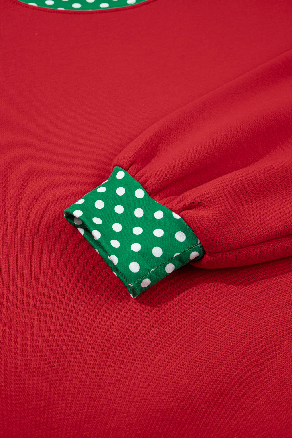 Racing Red Polka Dot Trim Baggy Pullover 2pcs Short Set