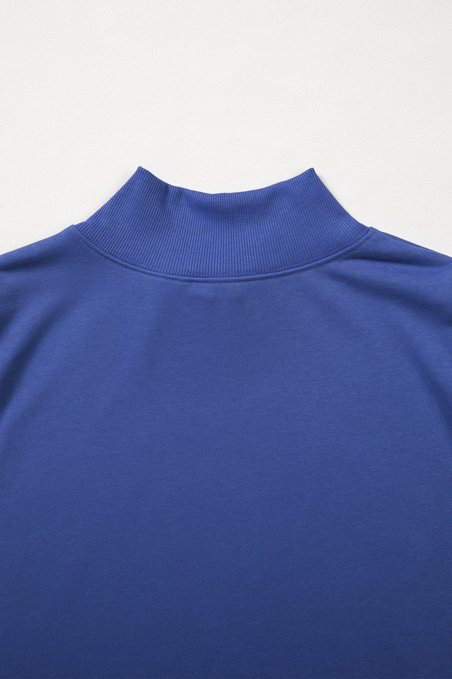 Sky Blue Solid Color High Neck Cap Sleeve Loose Top