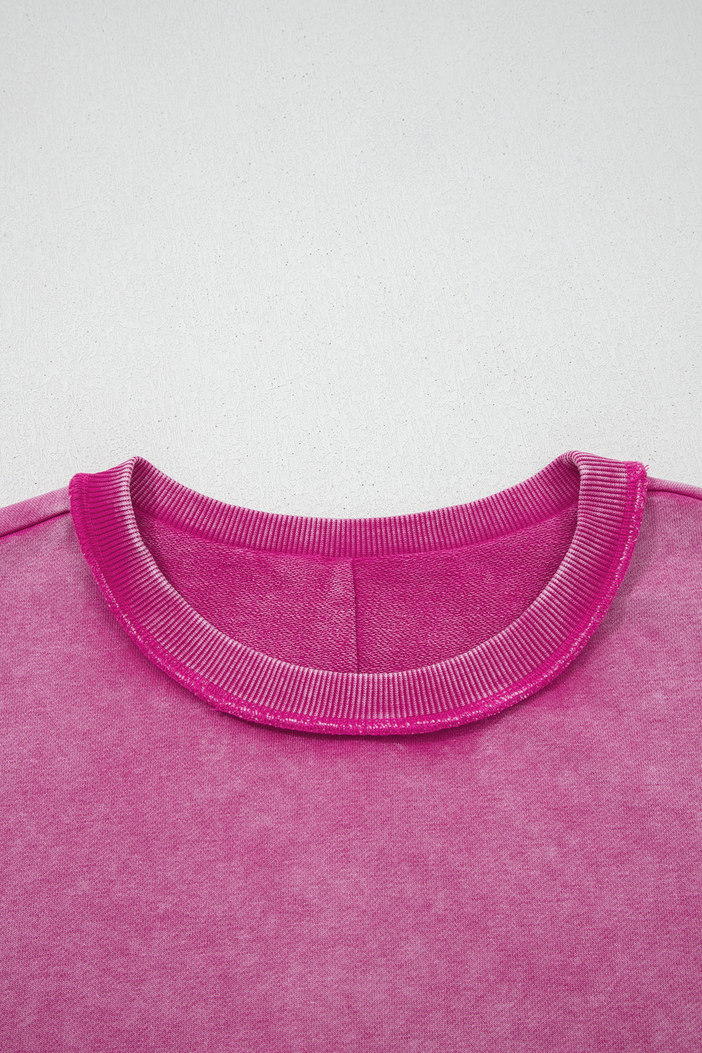 Rose Red Mineral Wash Exposed Seam Side Slit Sweatshirt