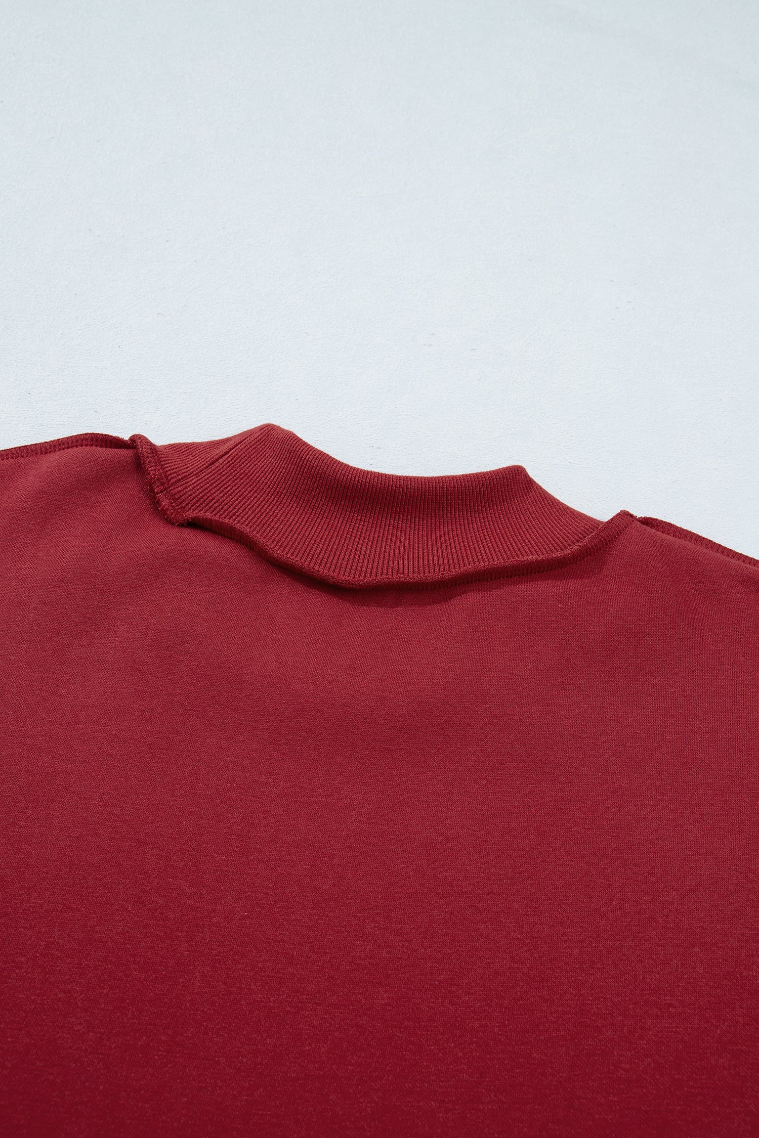 Carrot Oversize Drop Shoulder Reversible Mock Neck Sweatshirt