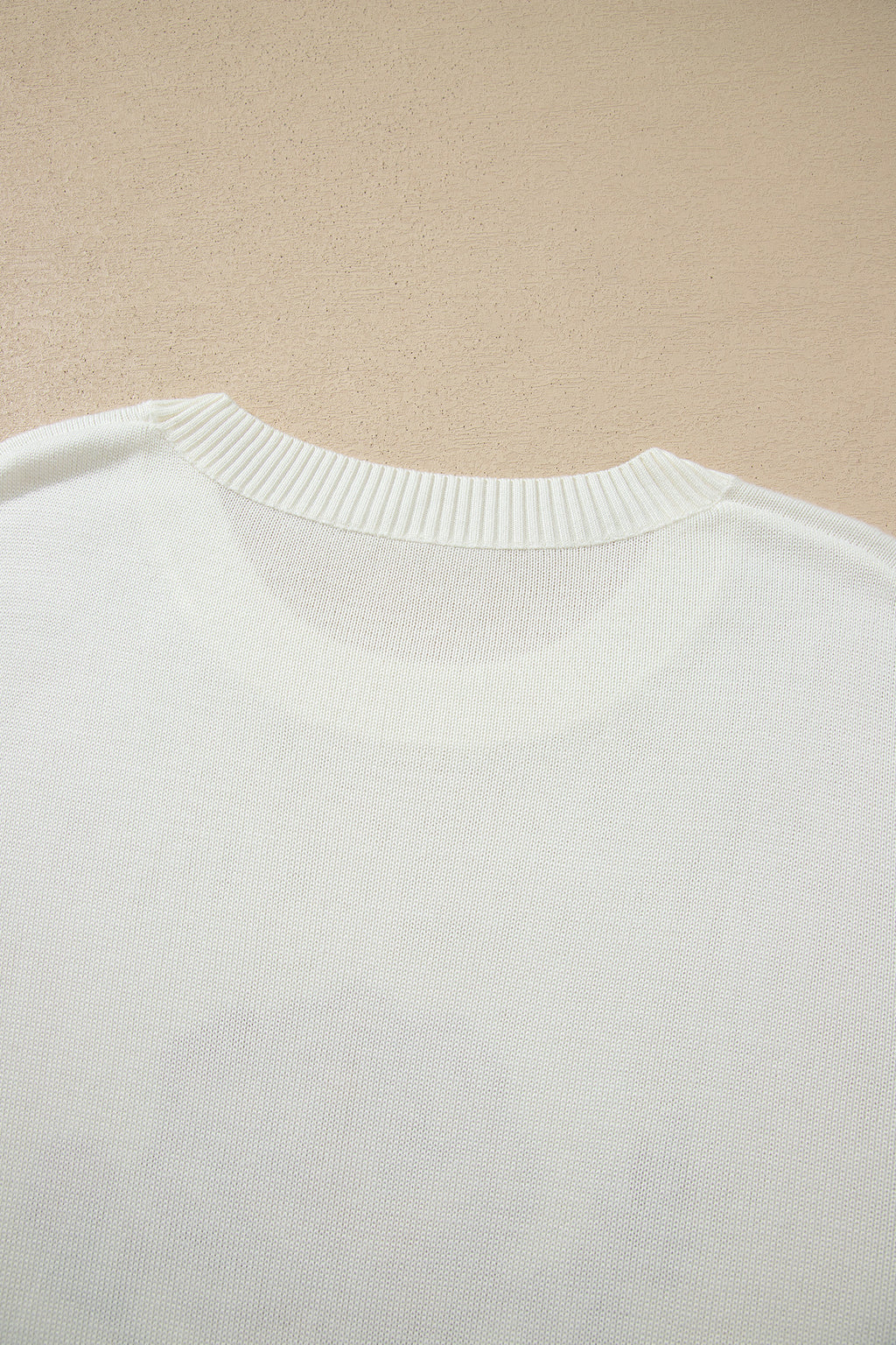 White Western Floral Dropped Shoulder Lightweight Knit Sweater